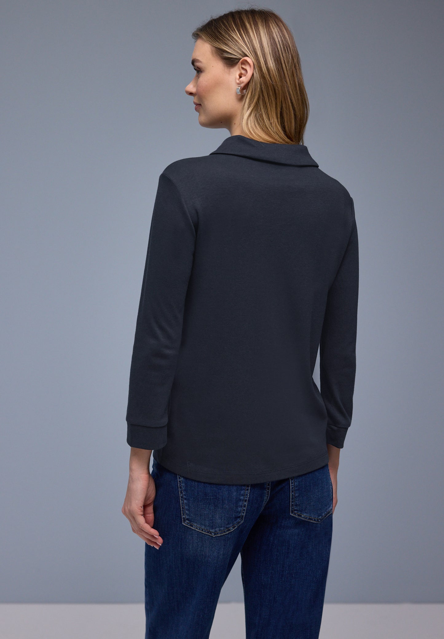 Street One - Poloshirt mit Zipper - Farbe: shadowed navy