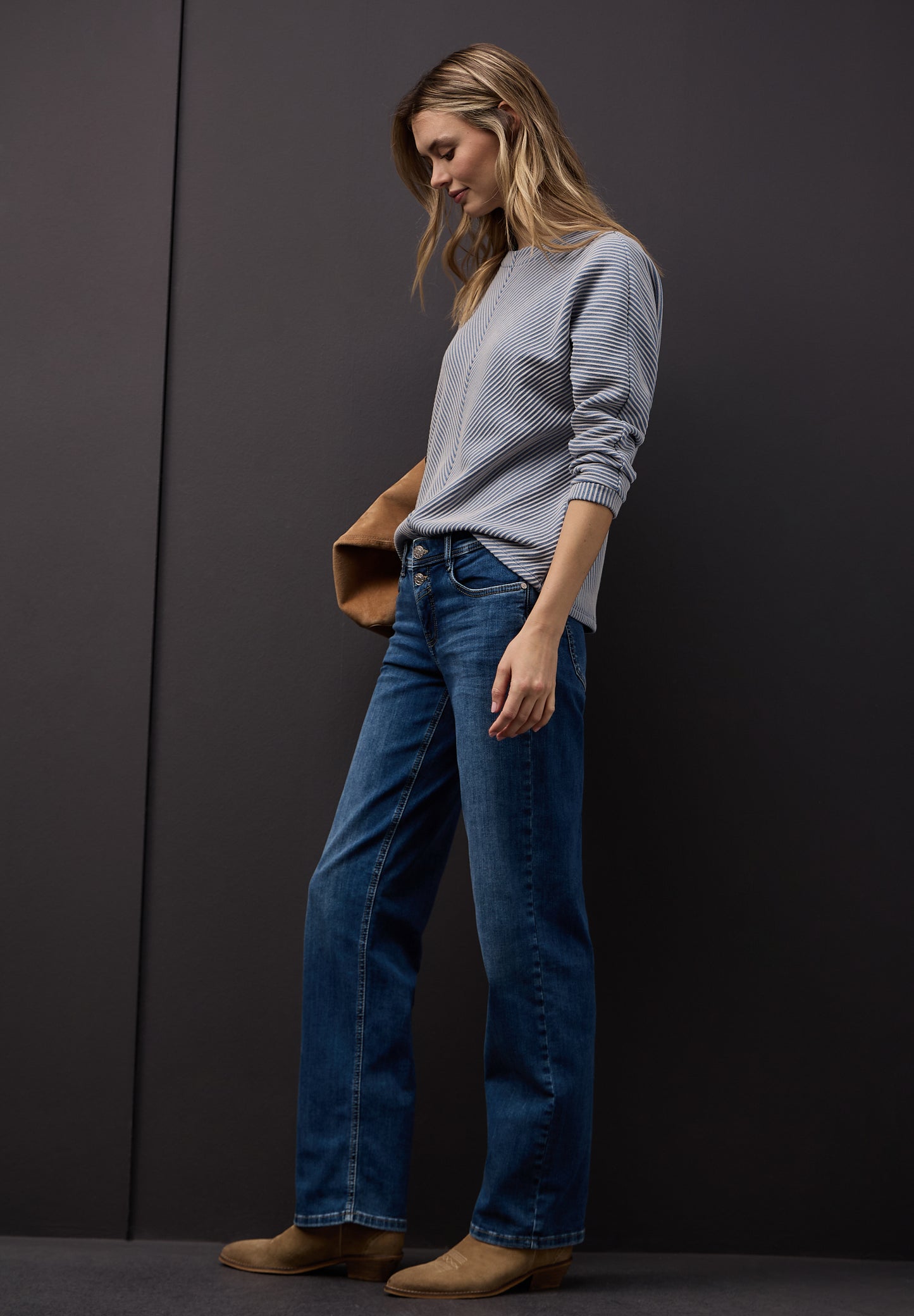 Street One - Two-Tone Strukturshirt - Farbe: frosted blue