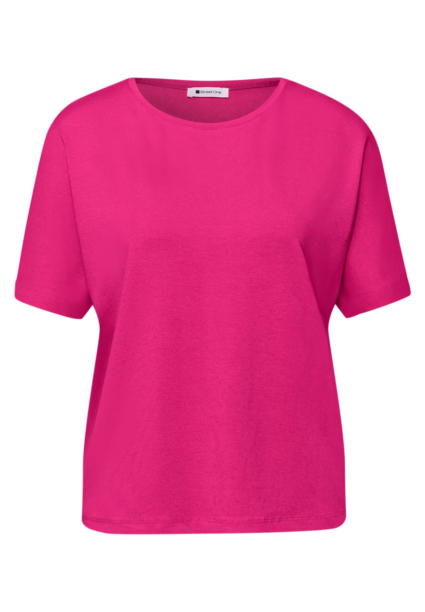 Street One - Basic T-Shirt mit Dropped Shoulders - Farbe: magenta dream