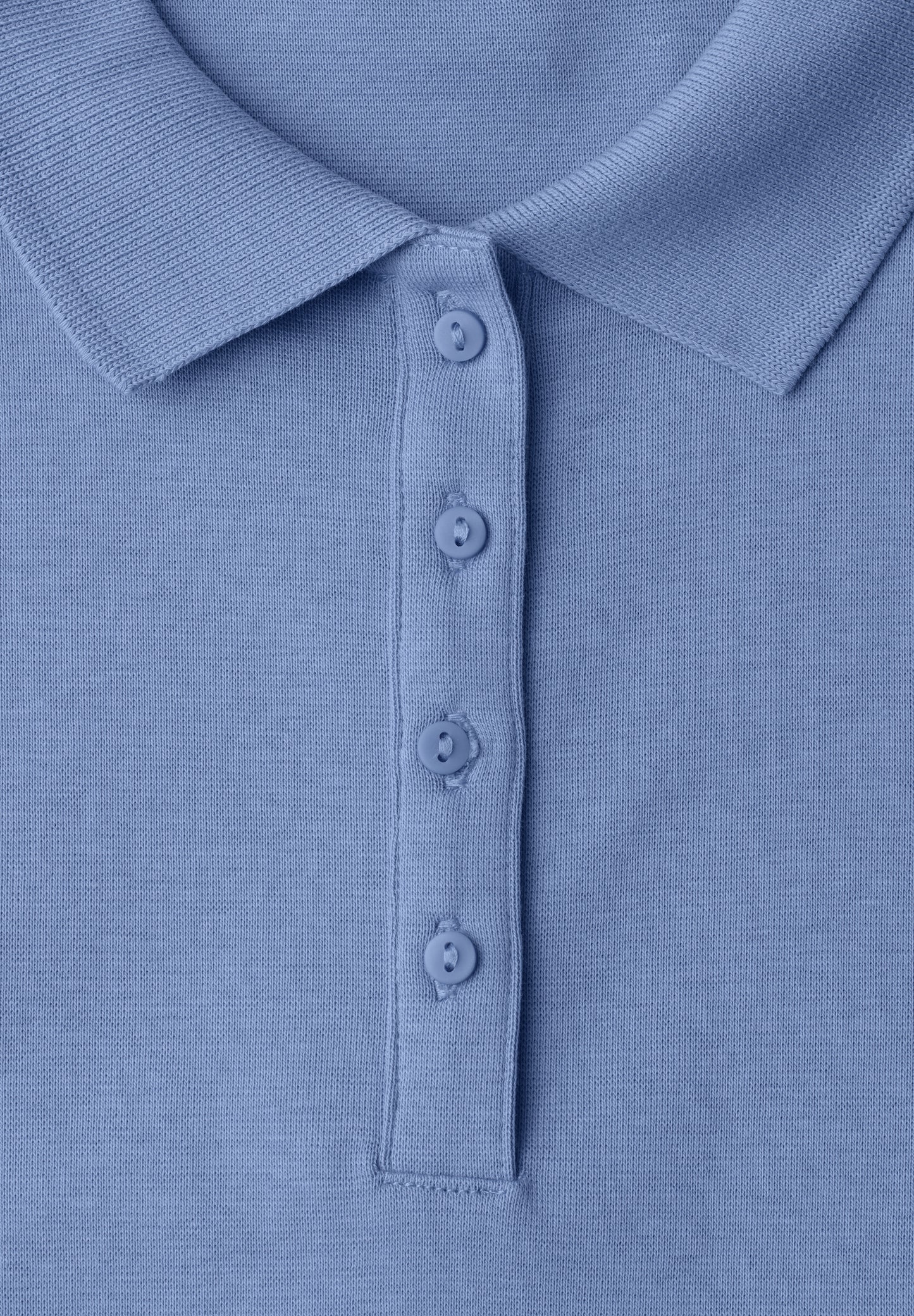 Street One - Kurzarm Poloshirt in Rippstruktur - Farbe: drift blue