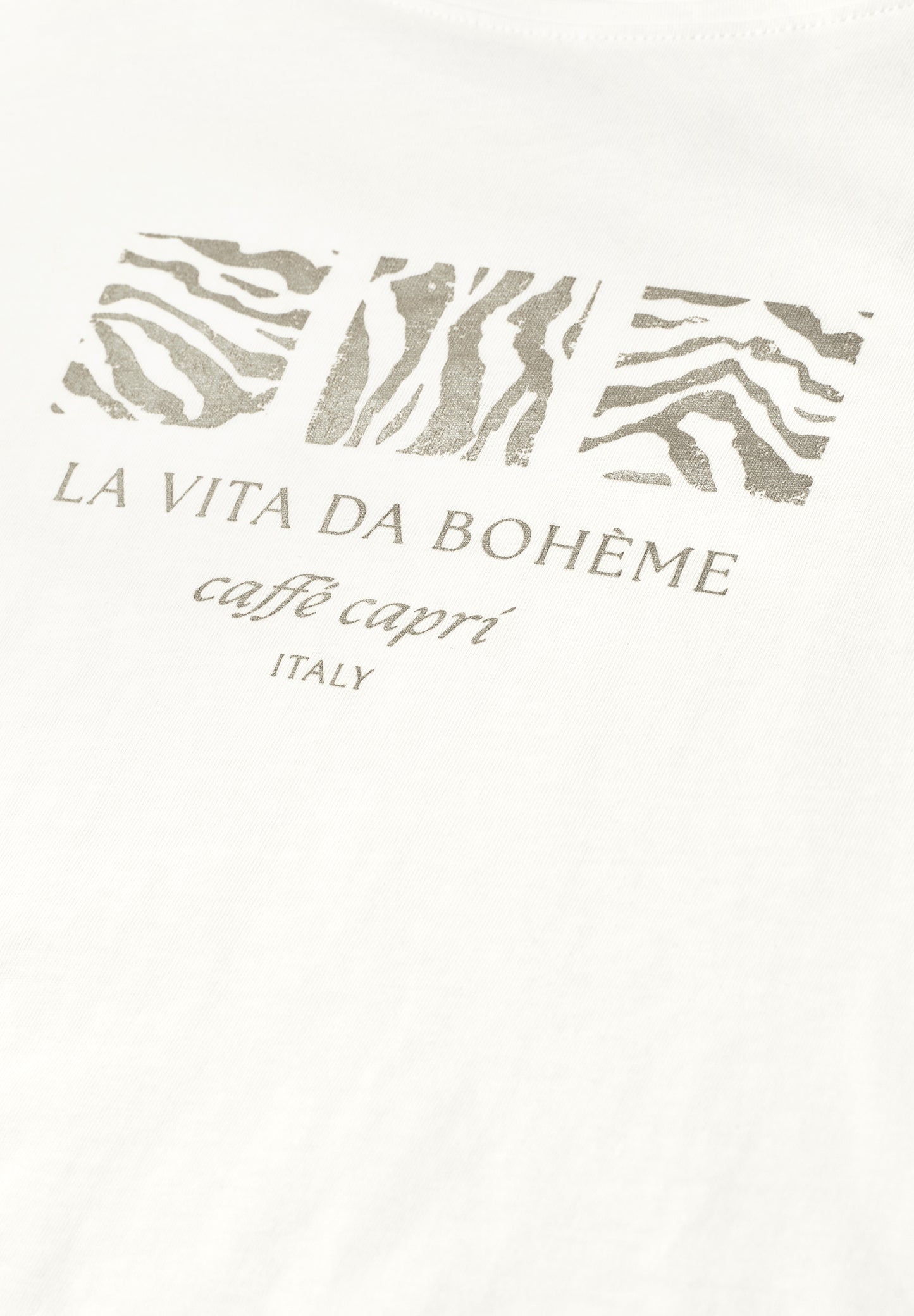Street One - Basic T-Shirt mit Rundhals und Print - Farbe: off white