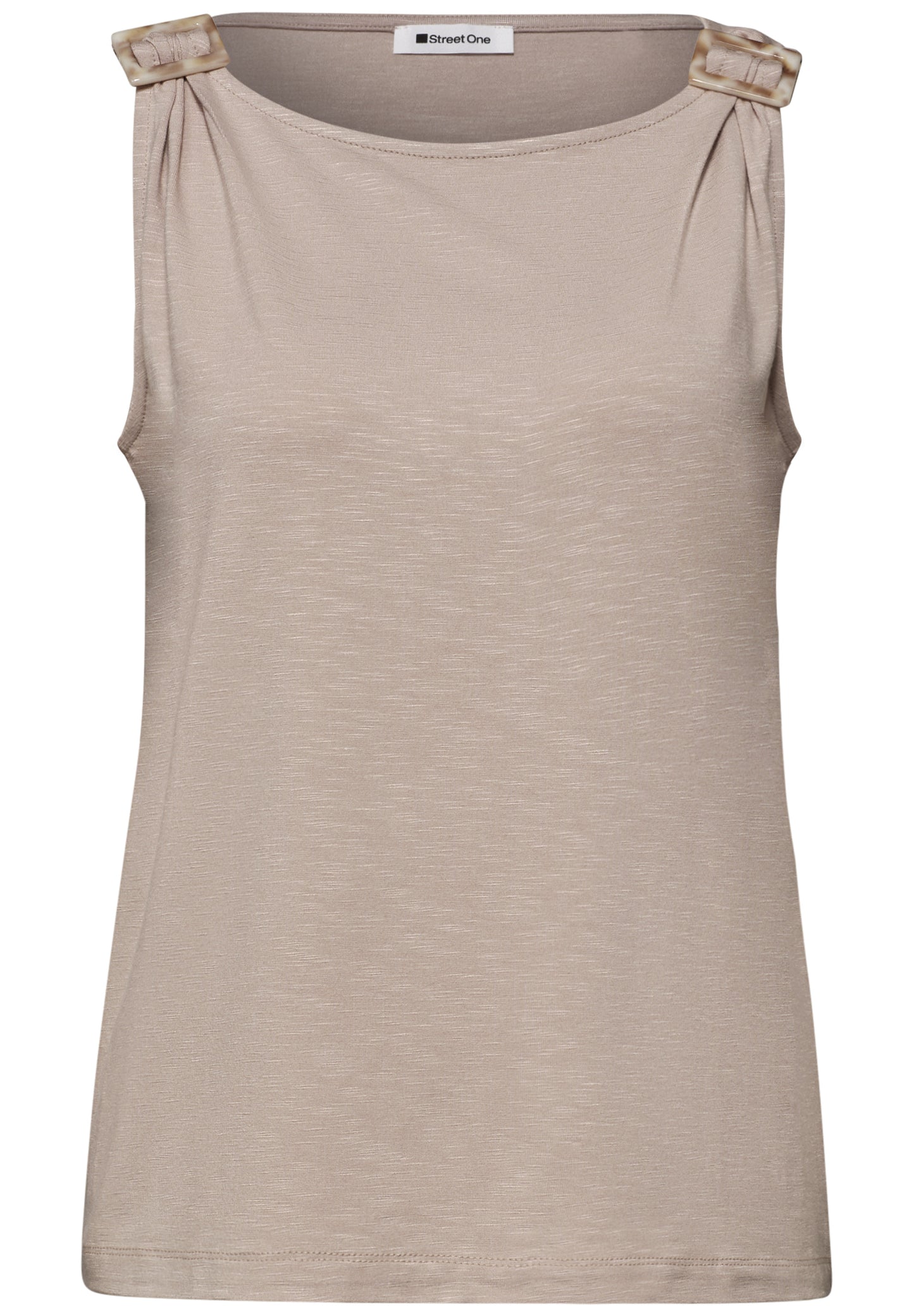 Street One - Top mit Rundhals und Schulterdetail - Farbe: clay sand