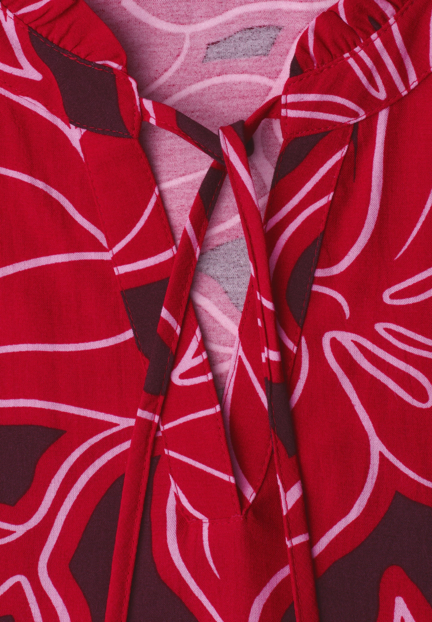 Street One - Top mit Strukturmix und Crochet-Details - Farbe: salsa red