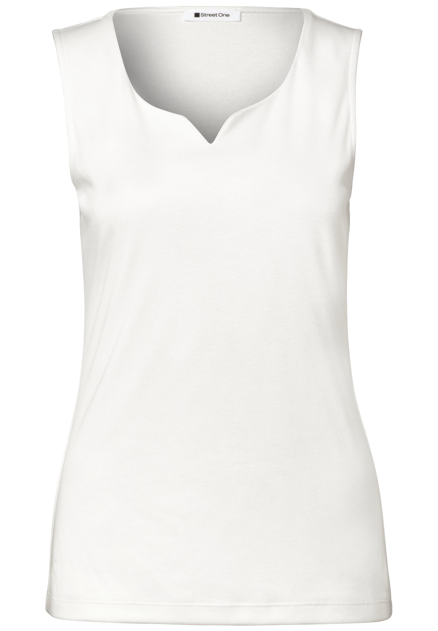 Street One - Basic Top mit Herzausschnitt - Farbe: off white