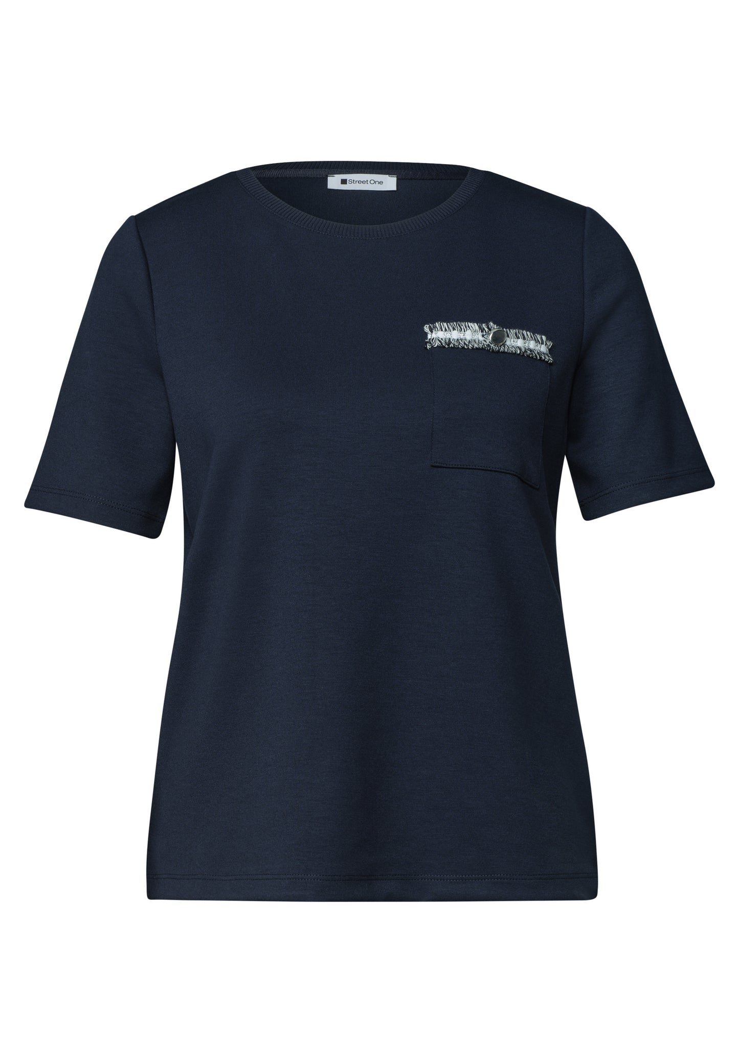 Street One - T-Shirt mit dekorativer Brusttasche - Farbe: darkest blue