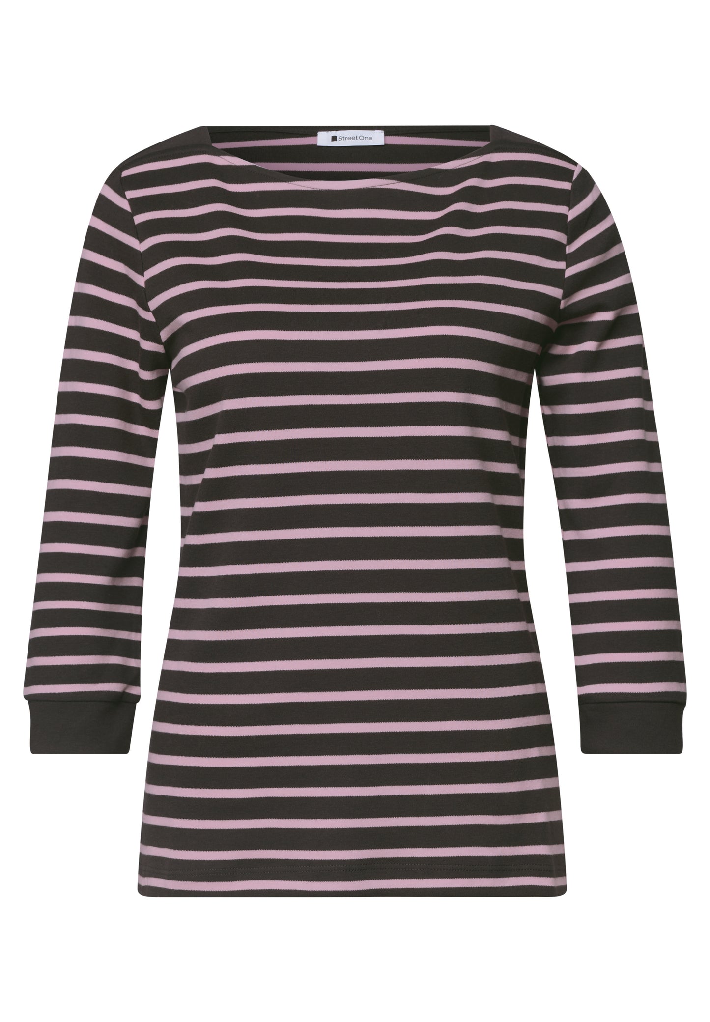 Street One - 3/4-Arm Shirt mit Boat Neck und Streifen - Farbe: vintage blush