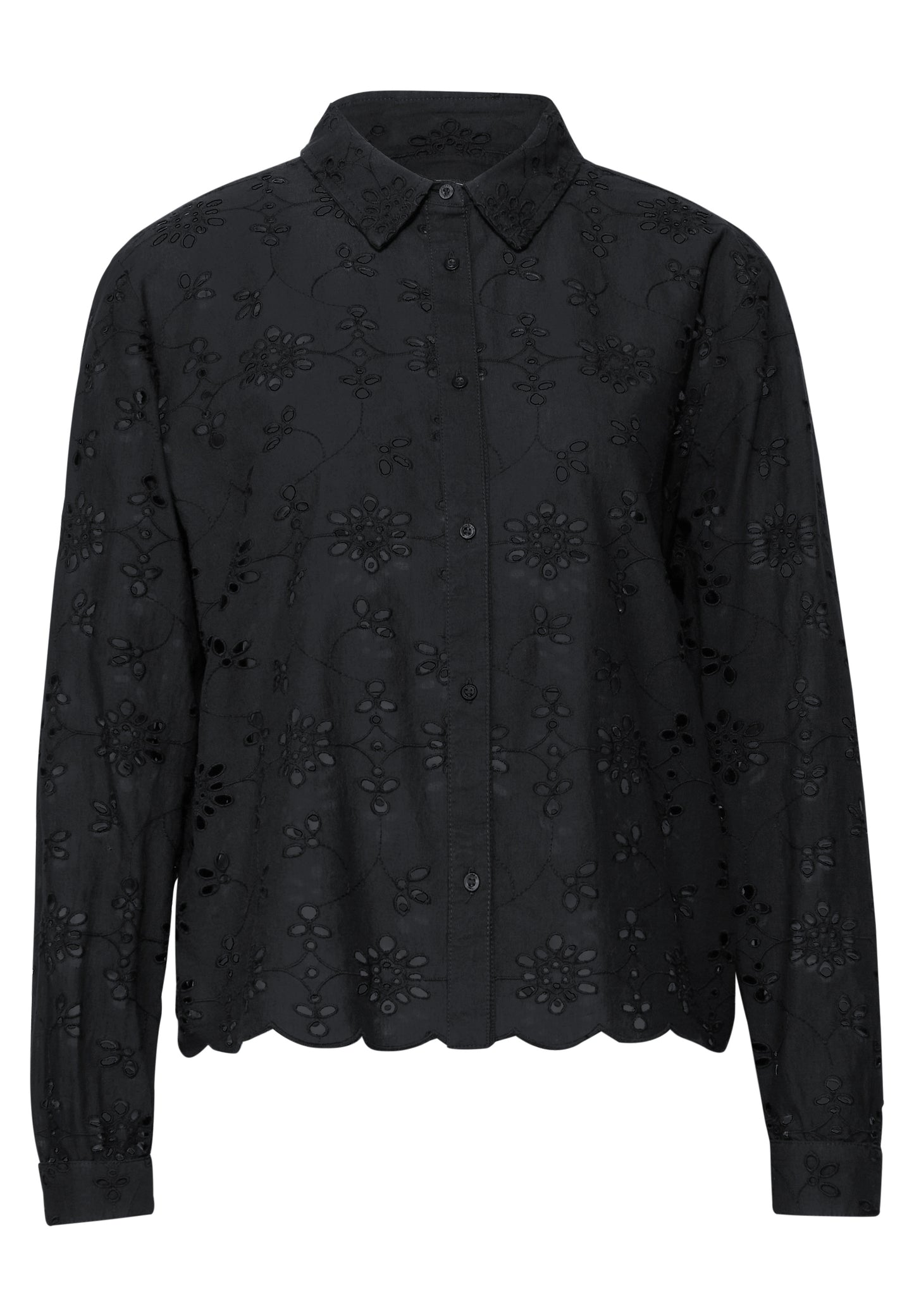 Street One Hemdbluse mit Lochstickerei - Farbe: Black
