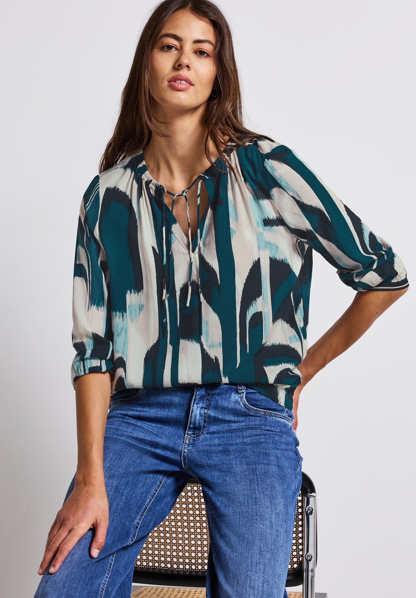 Street One Tunika mit Tape-Details - Farbe: tide blue