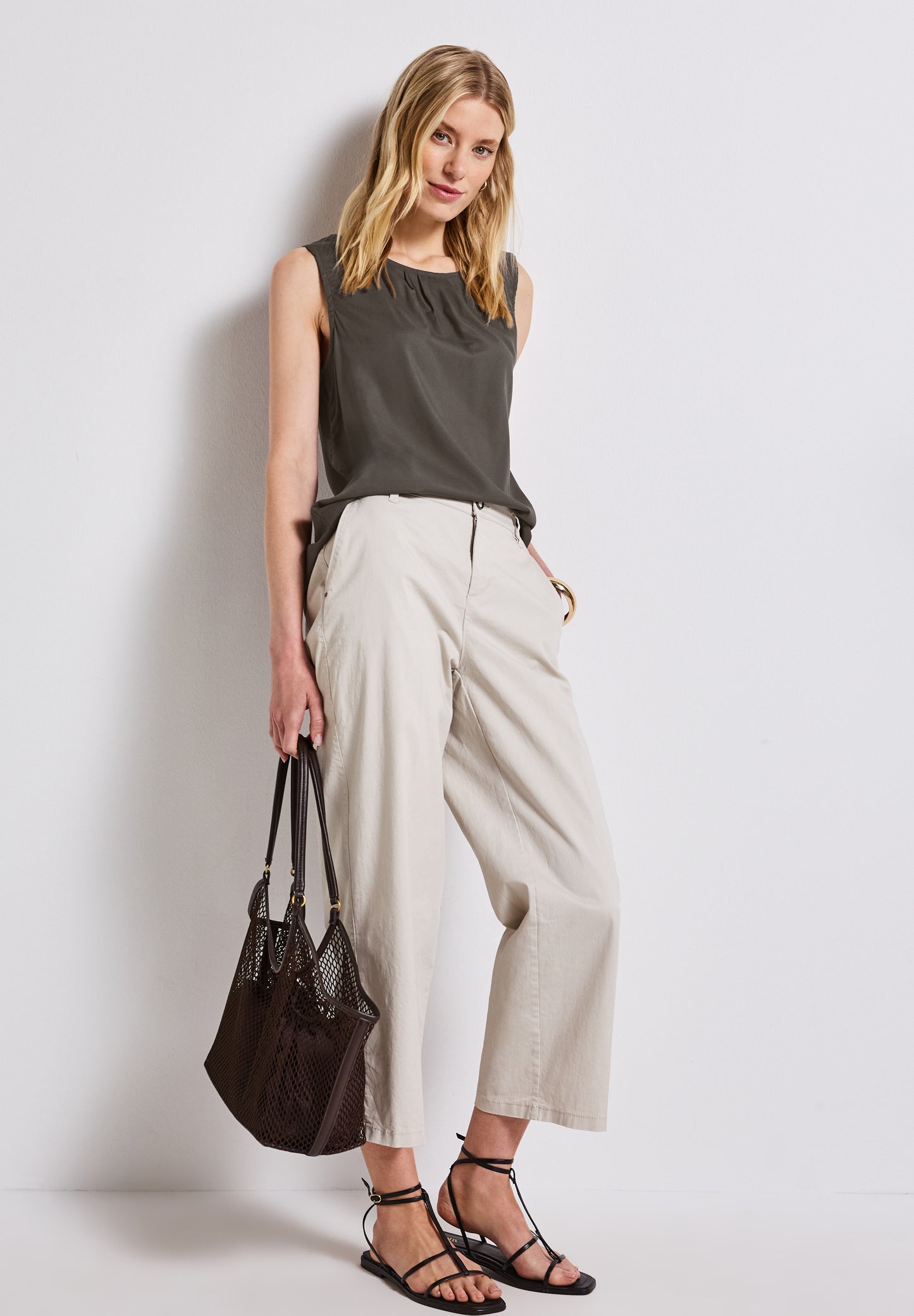Street One Blusentop mit Raffung - Farbe: nomad brown