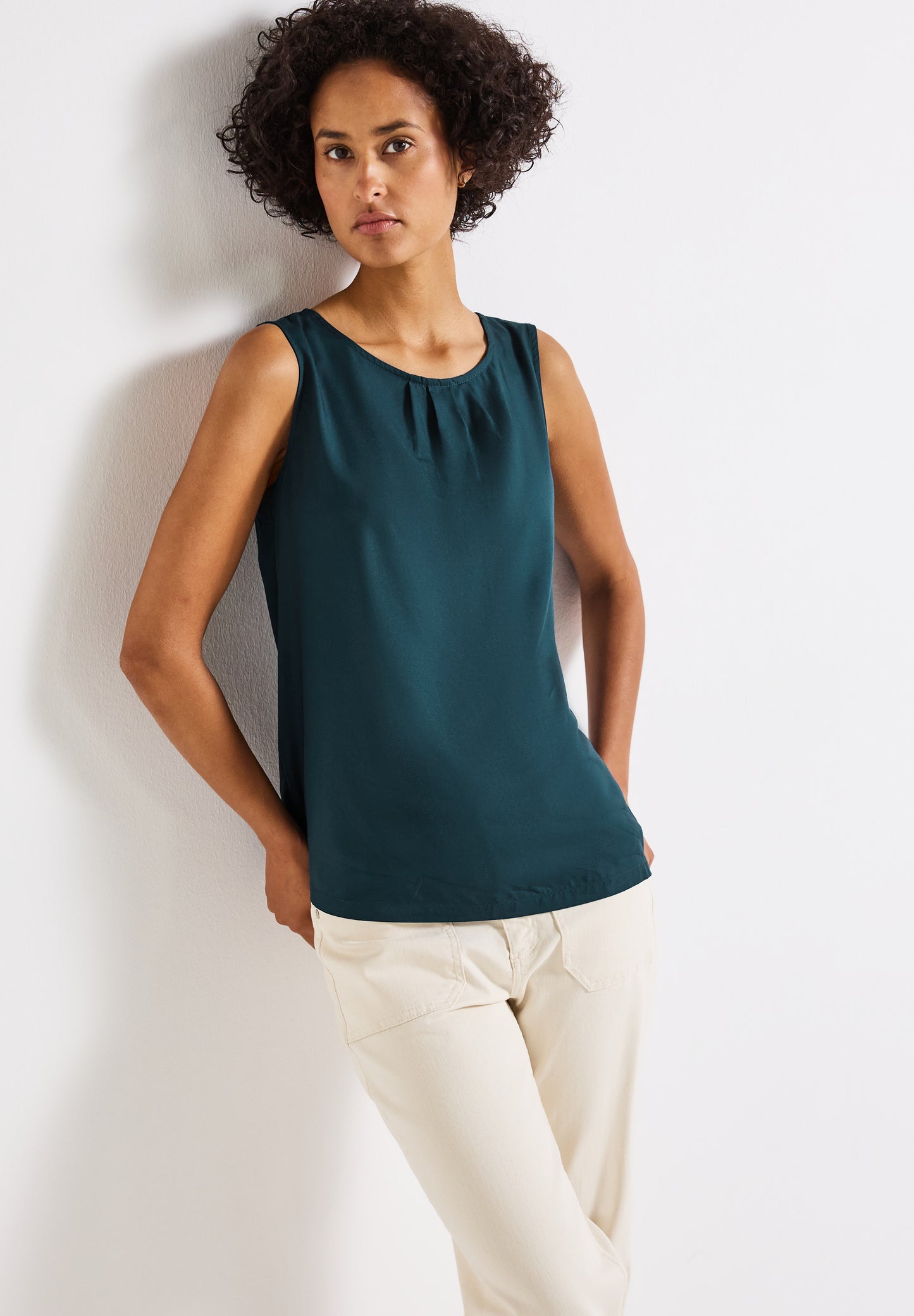 Street One Blusentop mit Raffung - Farbe: tide blue