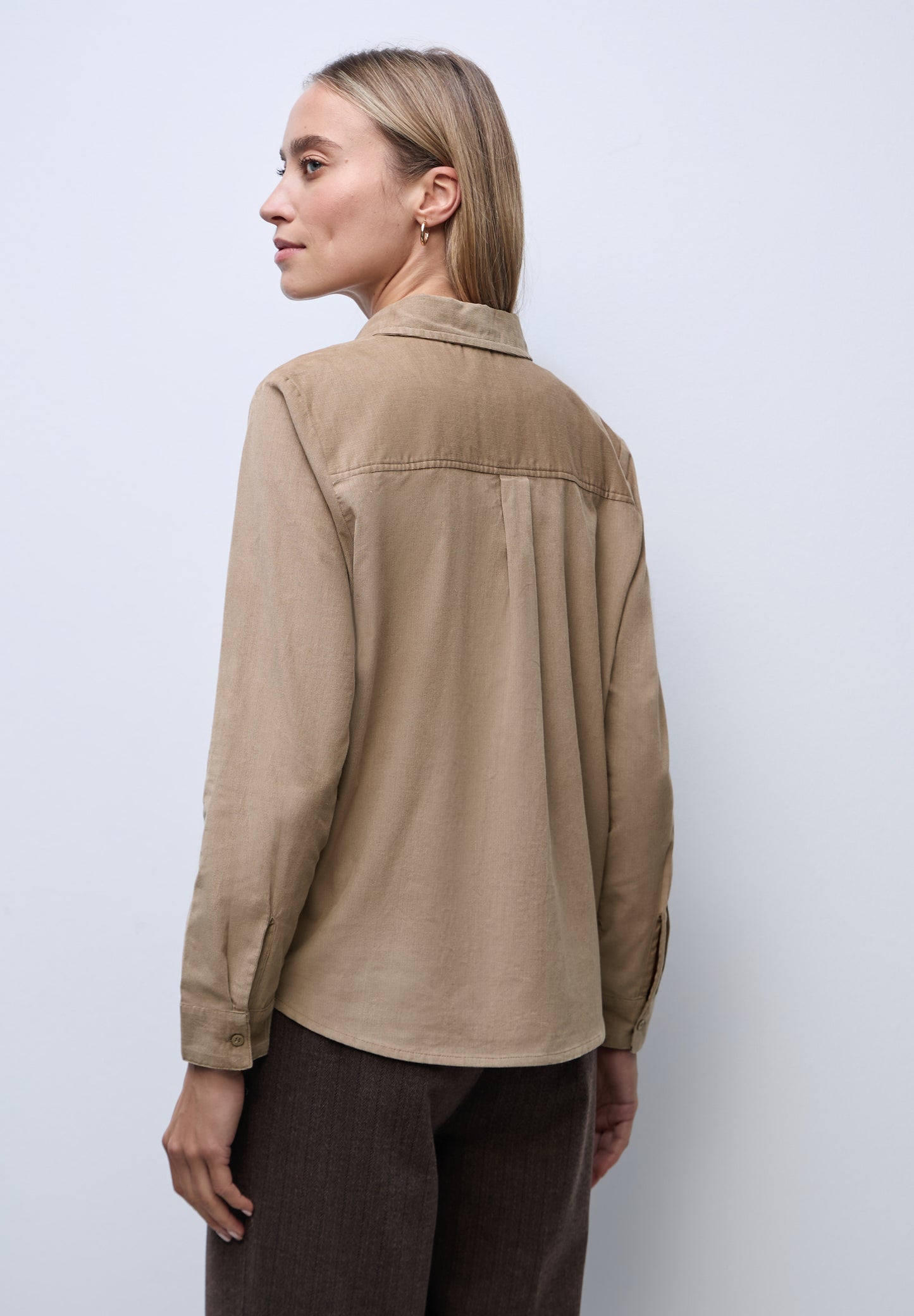 Street One Cordbluse mit Tapedetails - Farbe: flowing beige