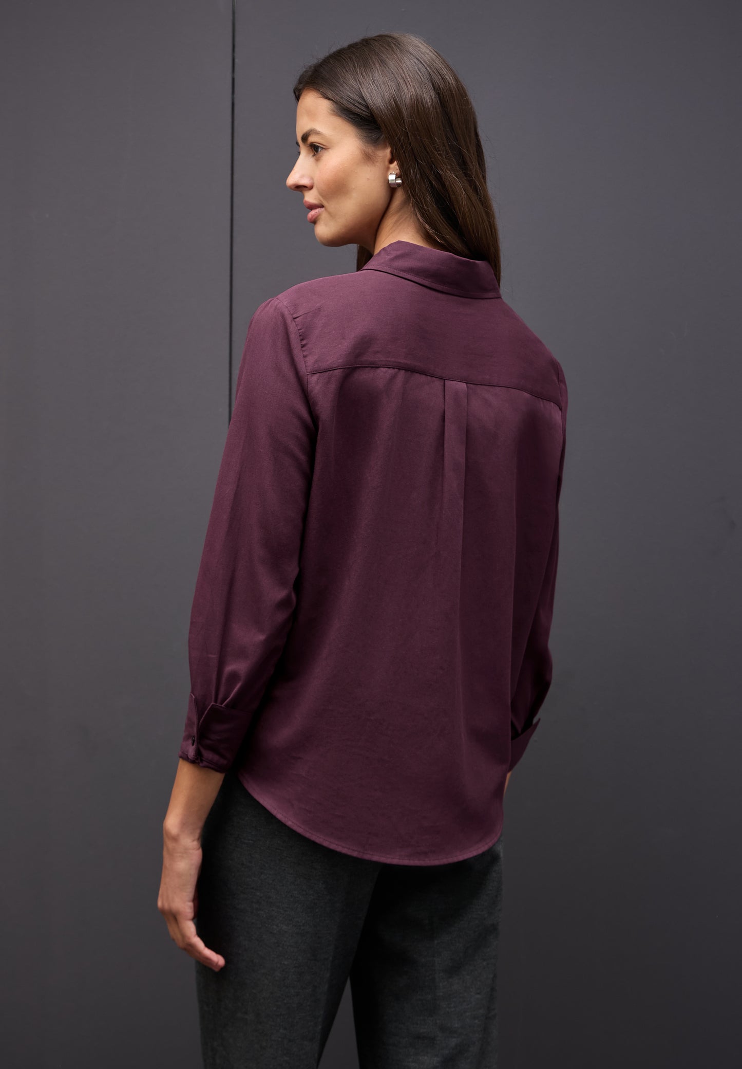 Street One Hemdbluse in Unifarbe - Farbe: jazz berry