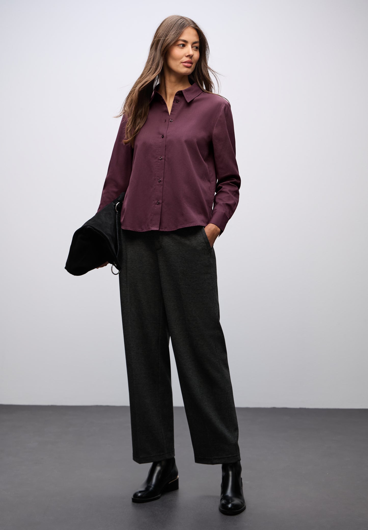 Street One Hemdbluse in Unifarbe - Farbe: jazz berry