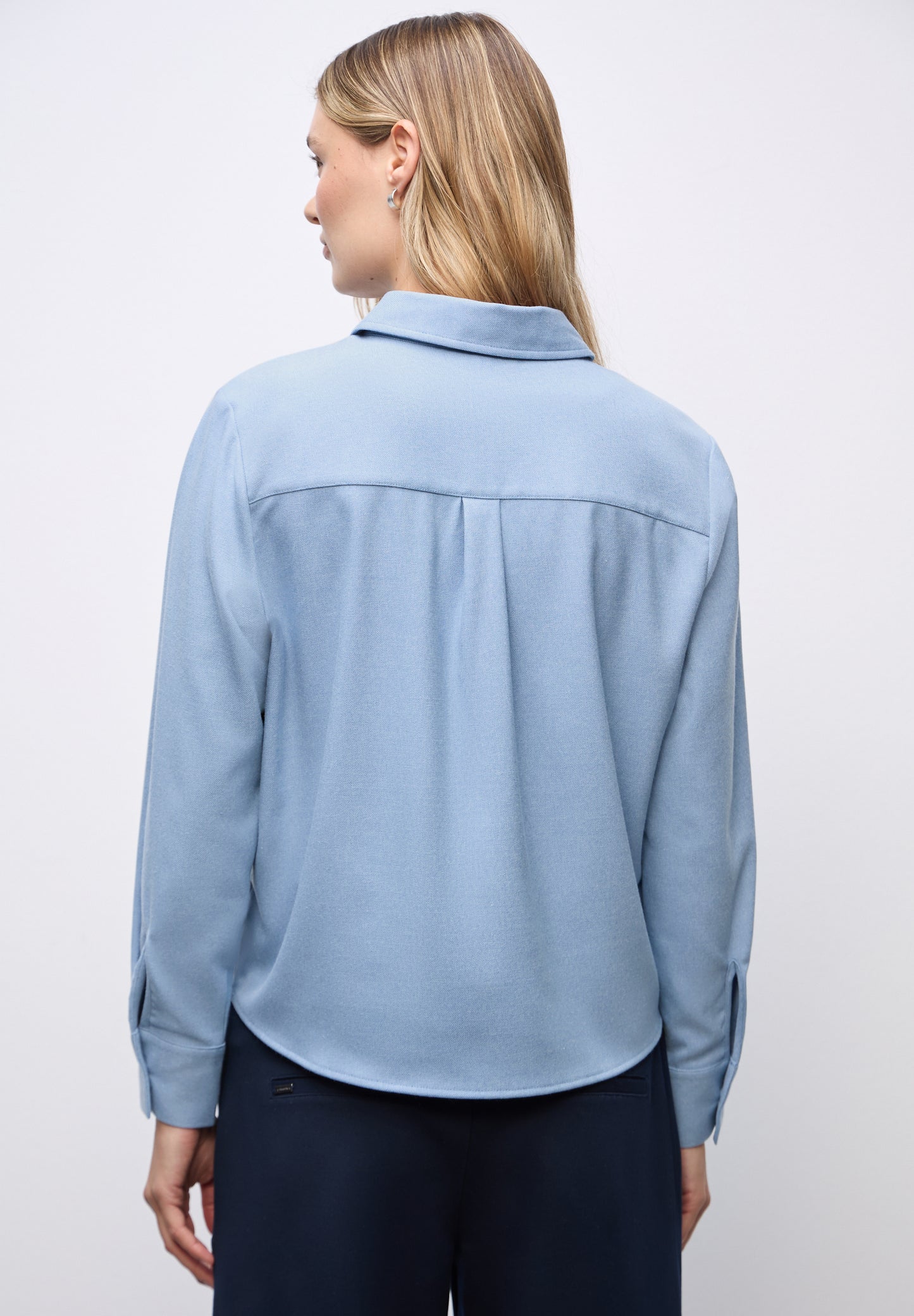 Street One Melange Bluse mit Tape - Farbe: frosted blue mel.