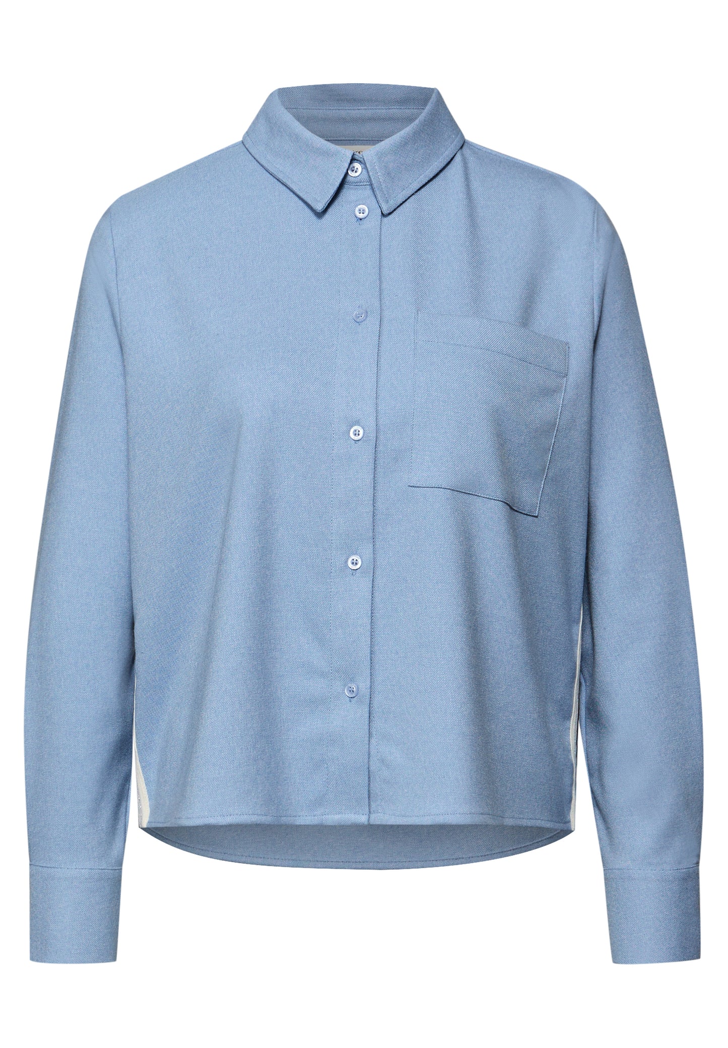 Street One Melange Bluse mit Tape - Farbe: frosted blue mel.