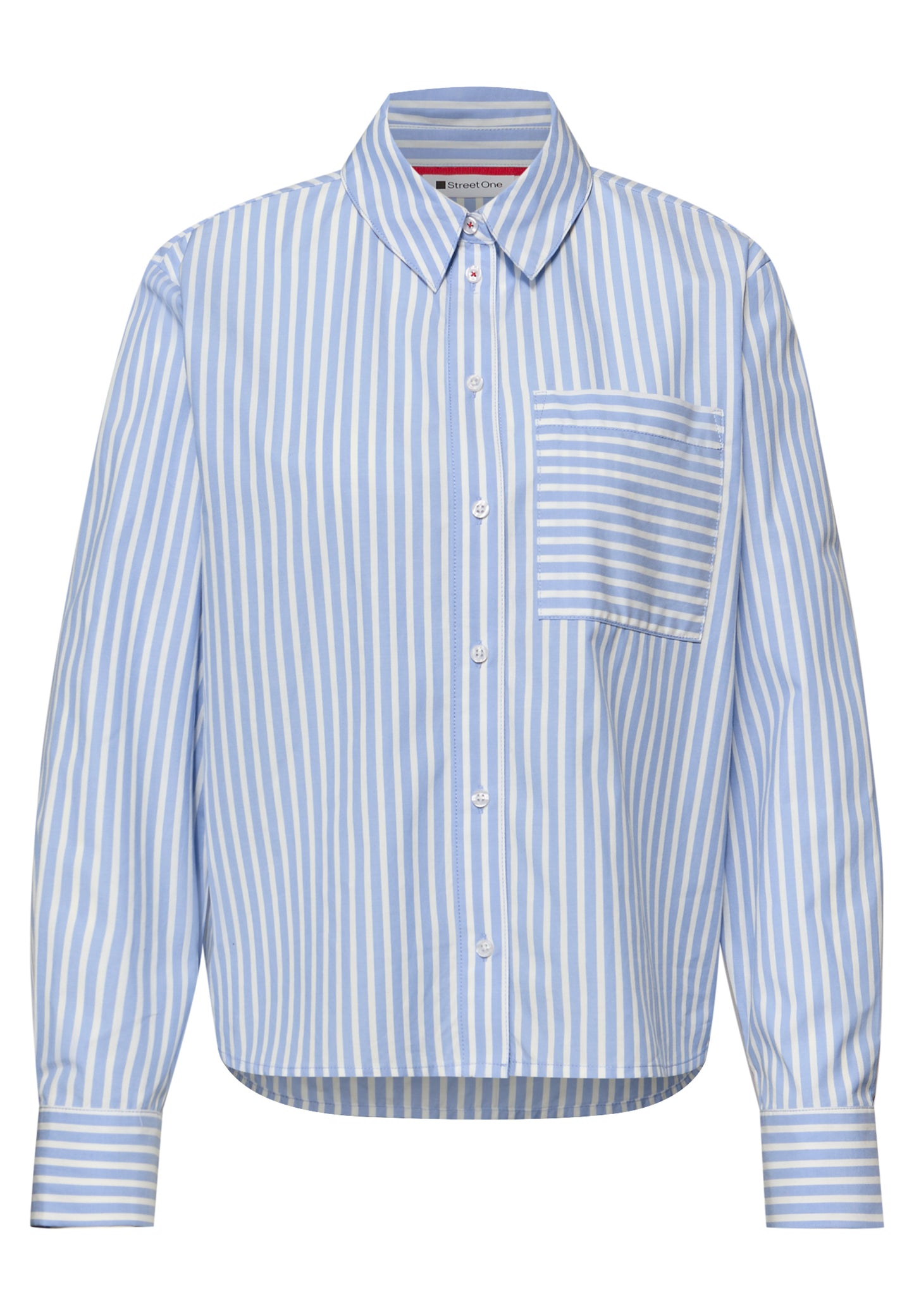 Street One - Bluse mit Hemdkragen und Backprint - Farbe: original blue