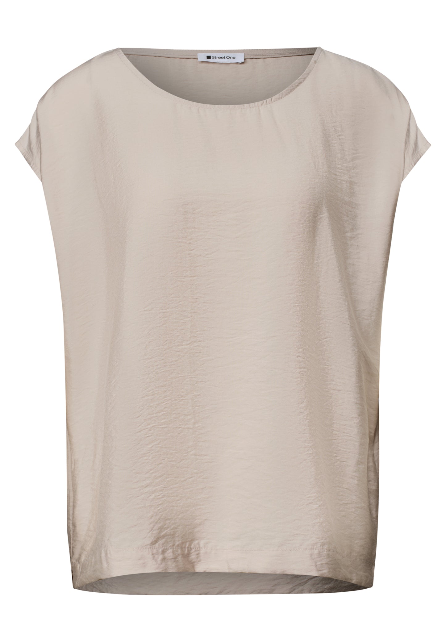 Street One - Dropped Shoulder Blusenshirt mit Rundhals - Farbe: clay sand