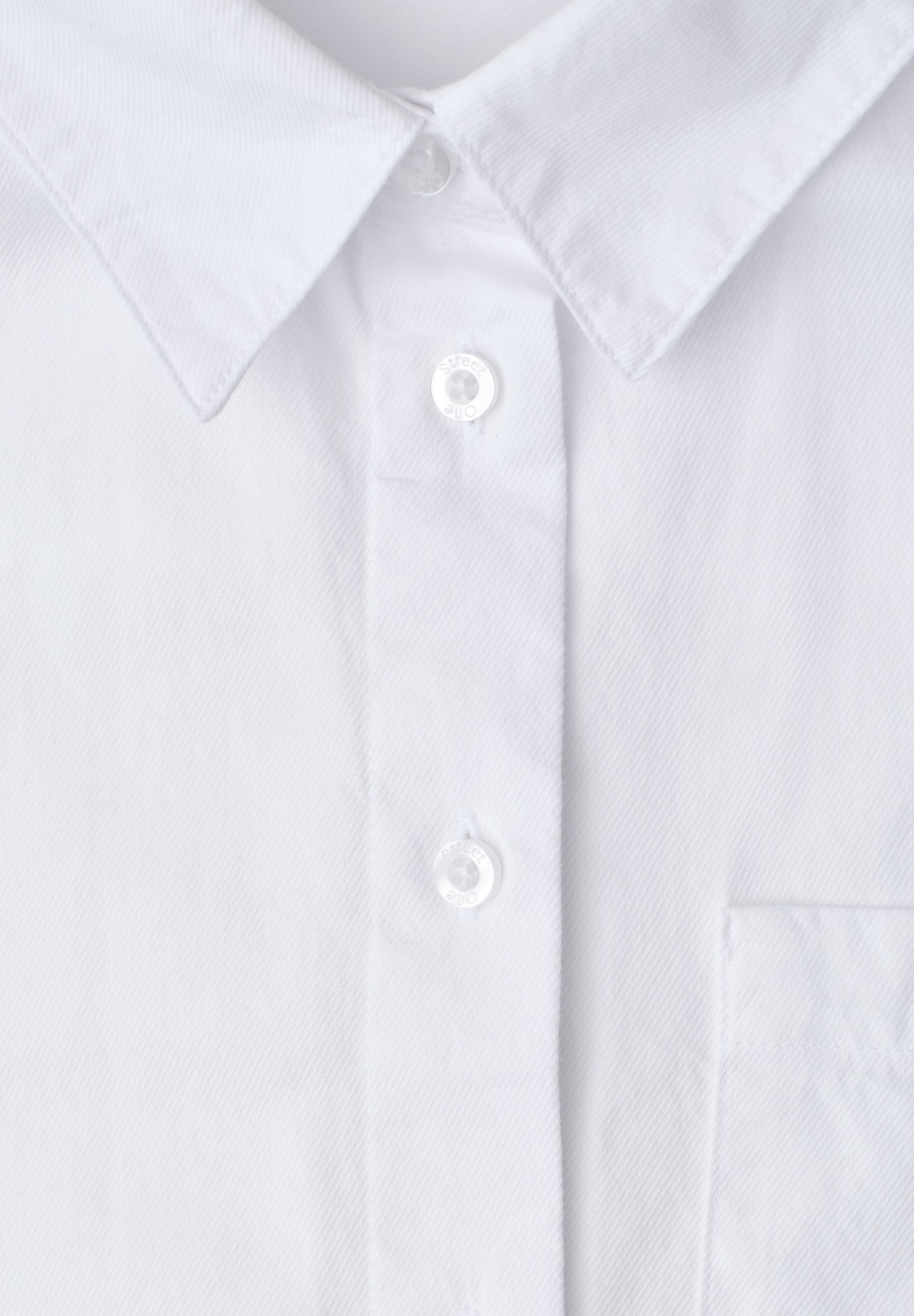 Street One - Langarm Bluse mit Hemdkragen aus Twill - Farbe: White