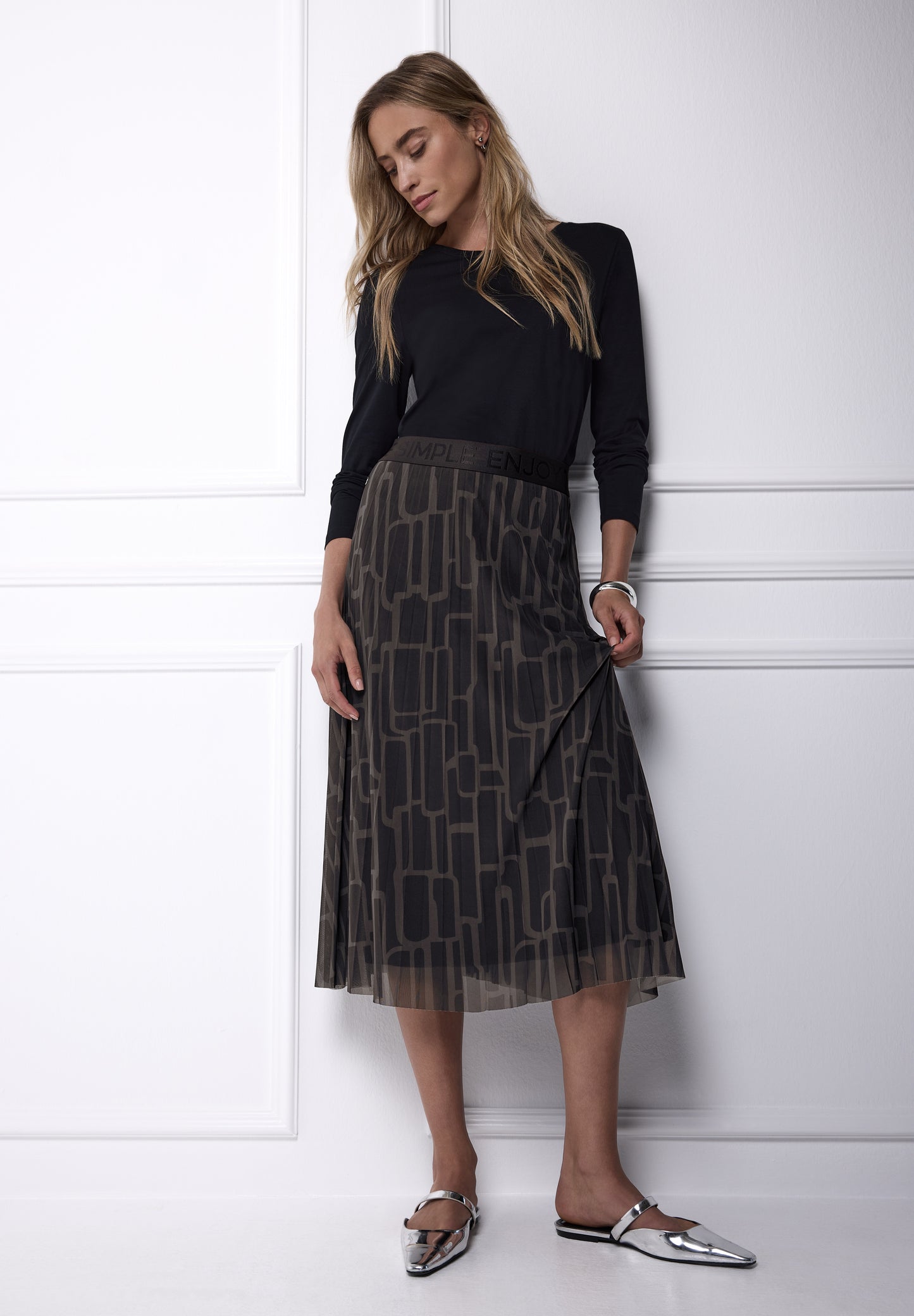 Street One - Rock mit Print - Farbe: darkest brown