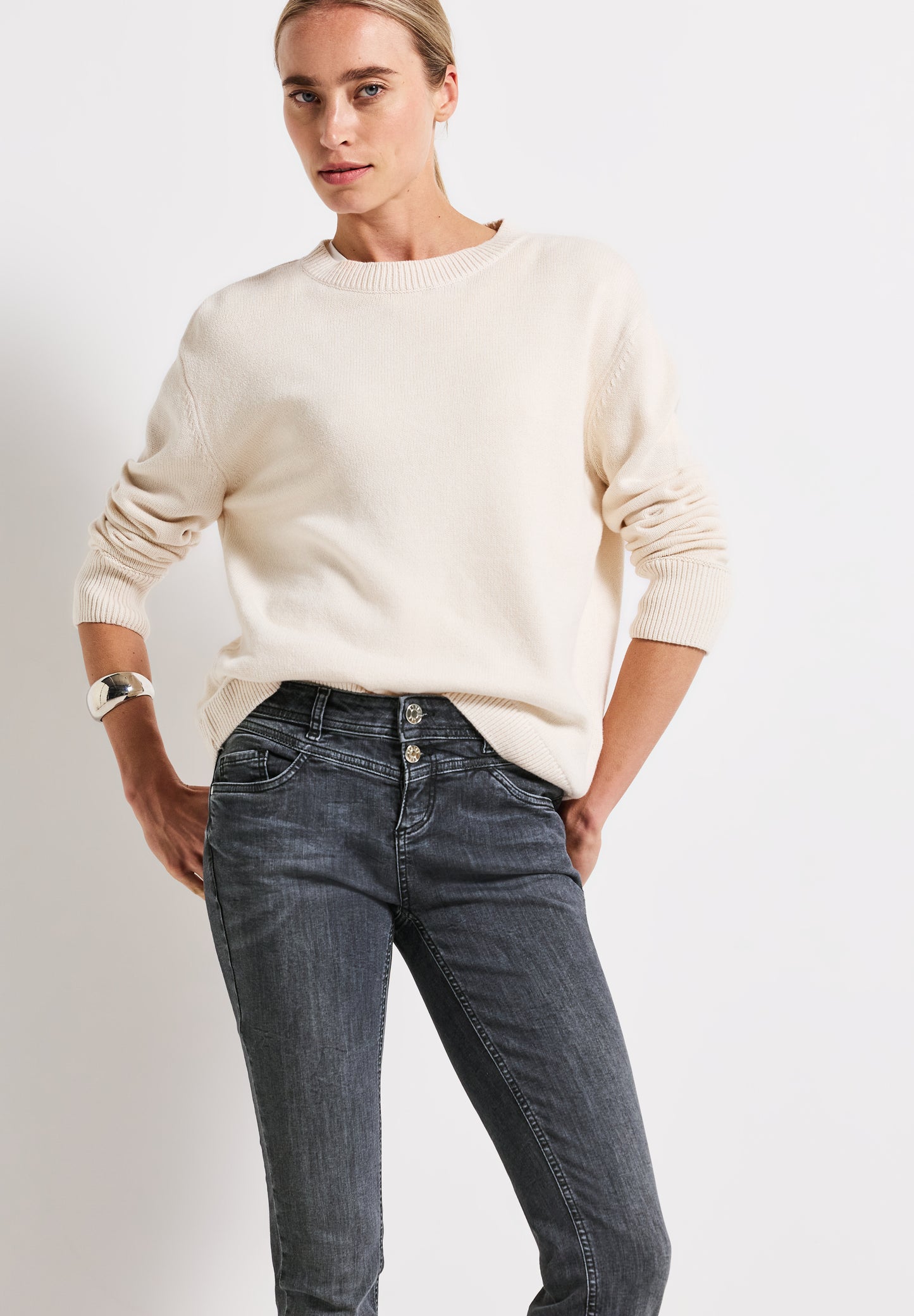 Street One Casual Fit Jeans - Farbe: dark steel grey washed