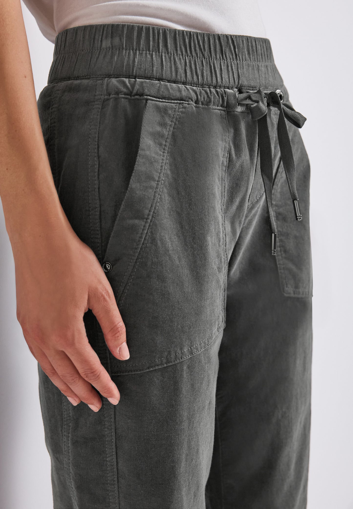 Street One Loose Fit Cordhose - Farbe: concrete grey