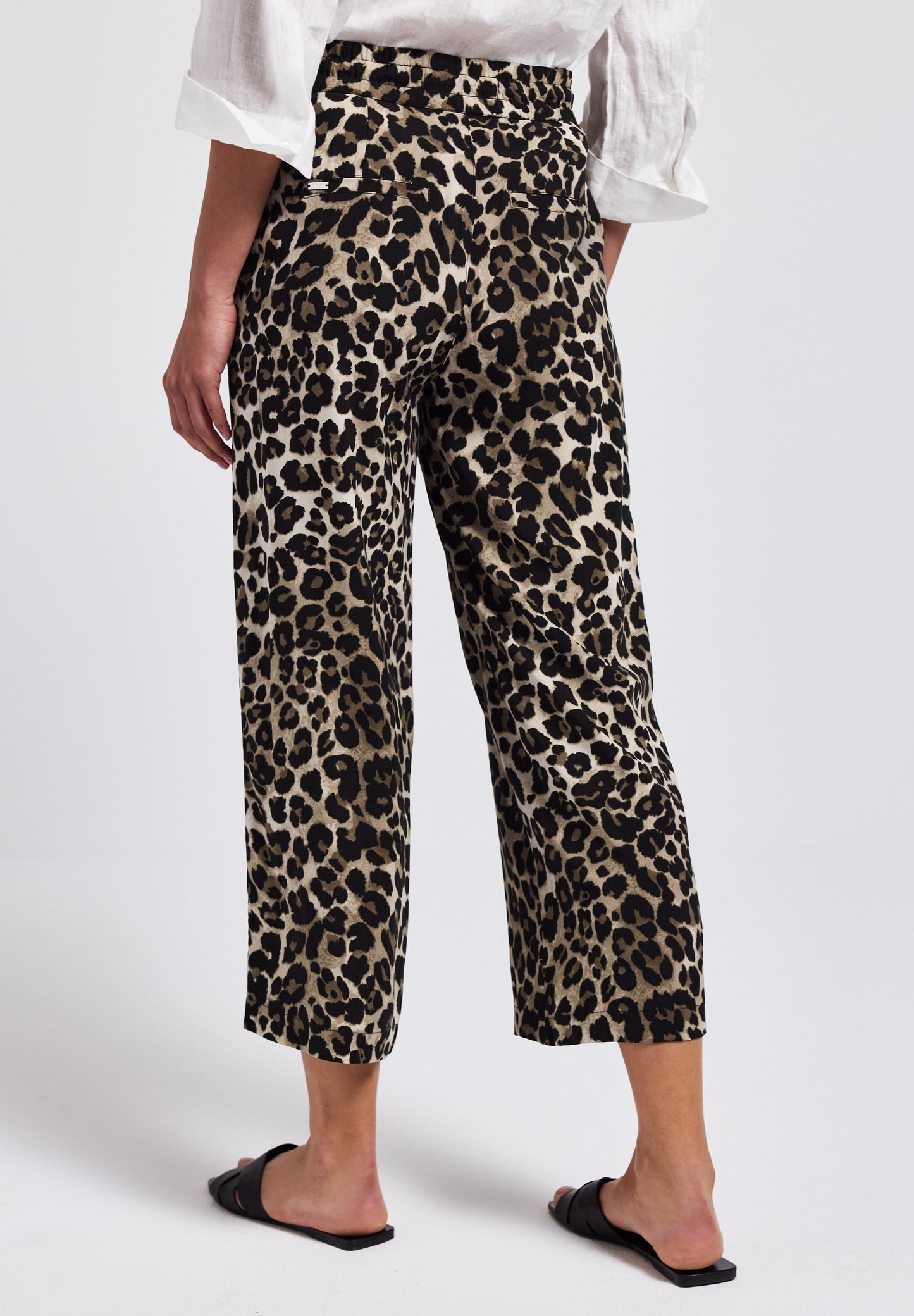 Street One Gemusterte Wide Leg Hose - Farbe: Black
