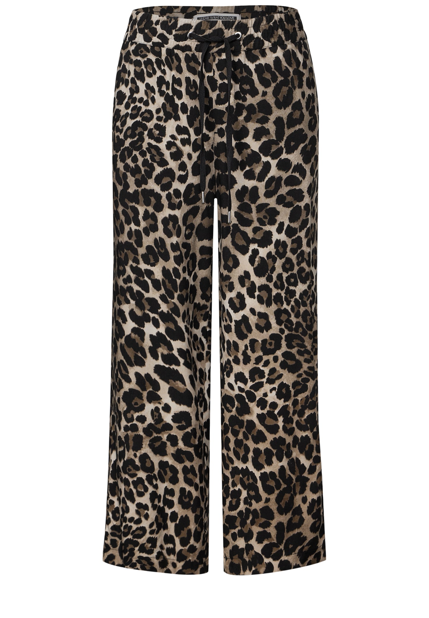 Street One Gemusterte Wide Leg Hose - Farbe: Black