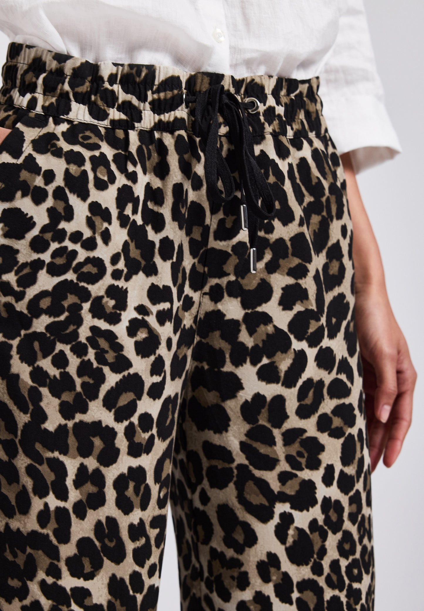 Street One Gemusterte Wide Leg Hose - Farbe: Black