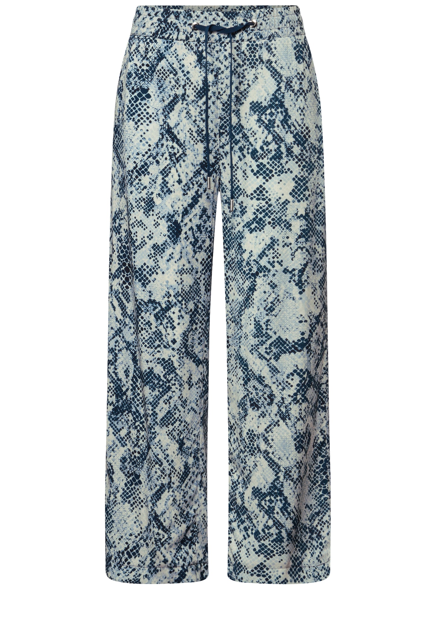 Street One Gemusterte Wide Leg Hose - Farbe: arona blue