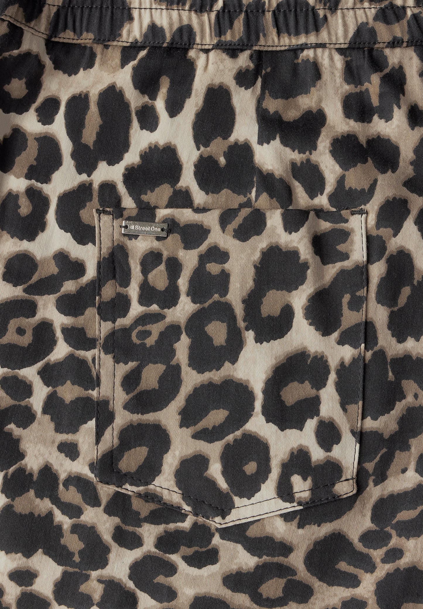 Street One Loose Fit Hose mit Leo-Print - Farbe: Black