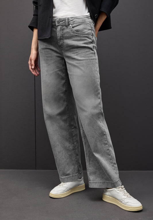 Street One Wide Leg Jeans - Farbe: light grey random washed