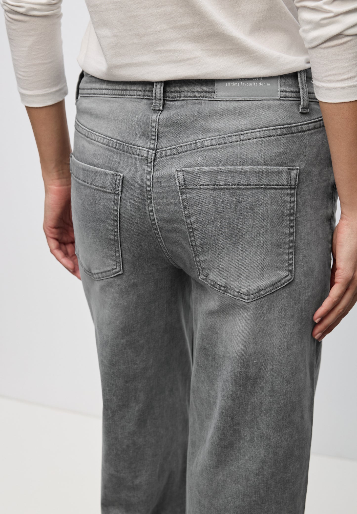Street One Wide Leg Jeans - Farbe: light grey random washed