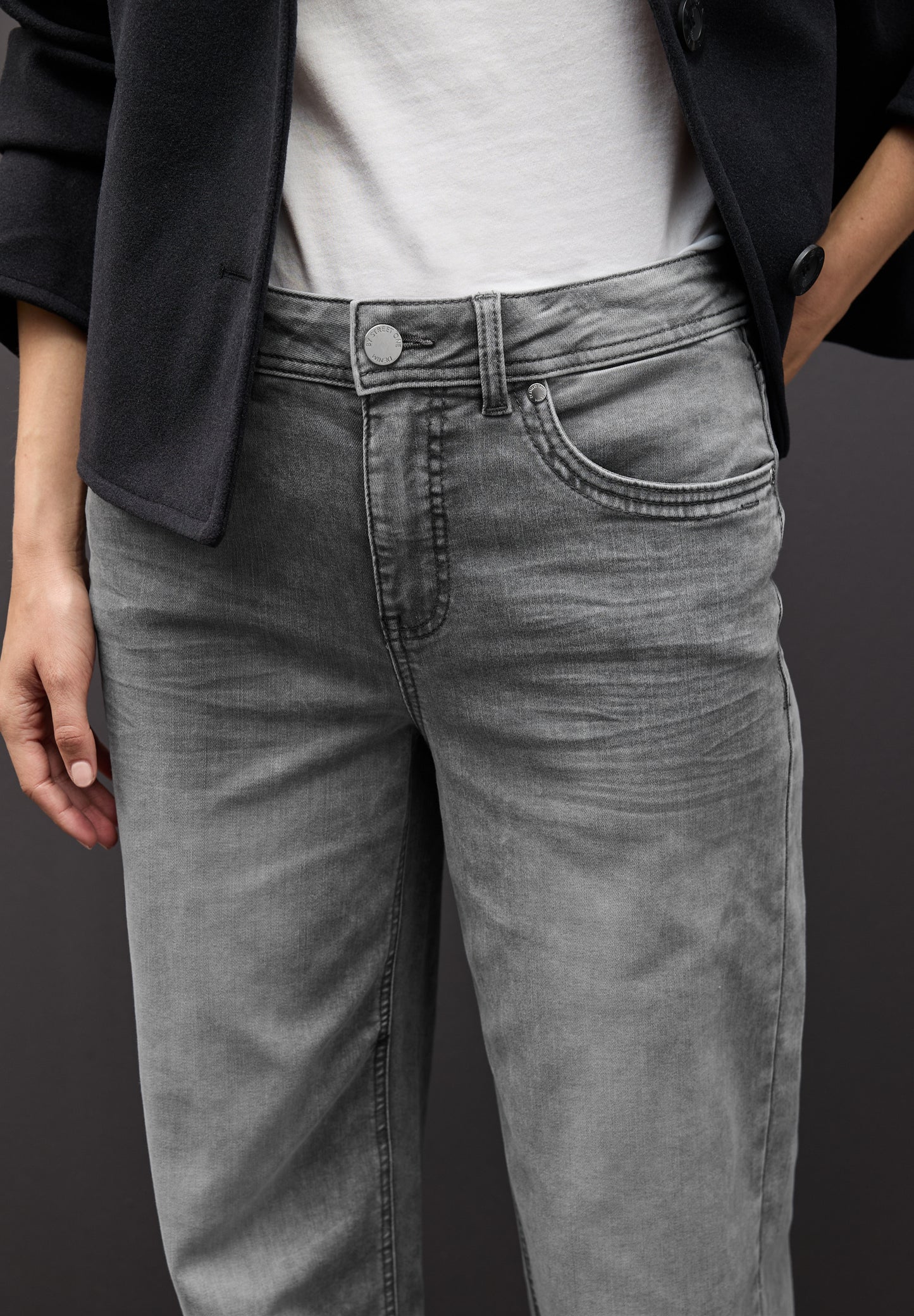 Street One Wide Leg Jeans - Farbe: light grey random washed