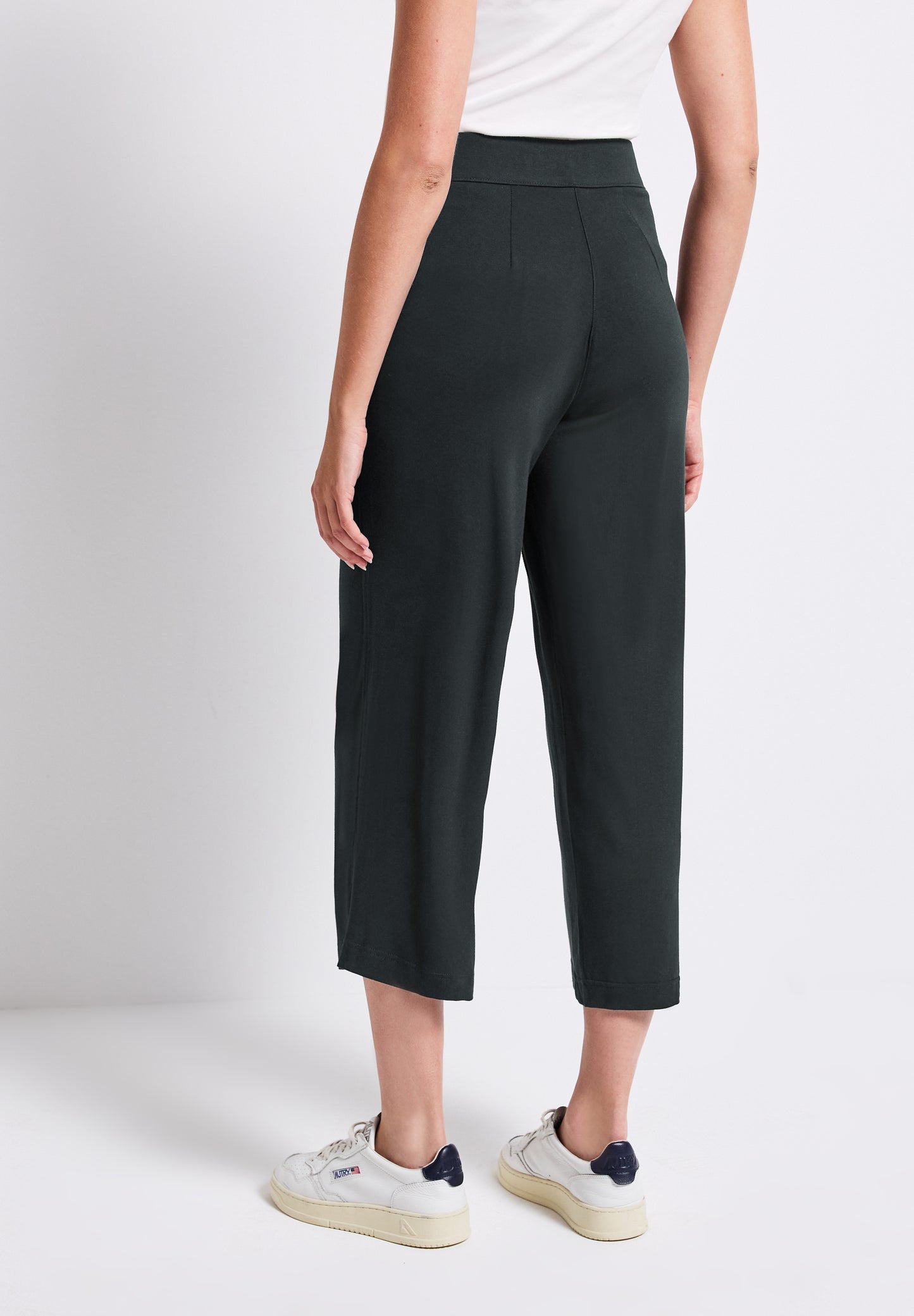 Street One Wide Leg Jersey-Hose - Farbe: pine grove green