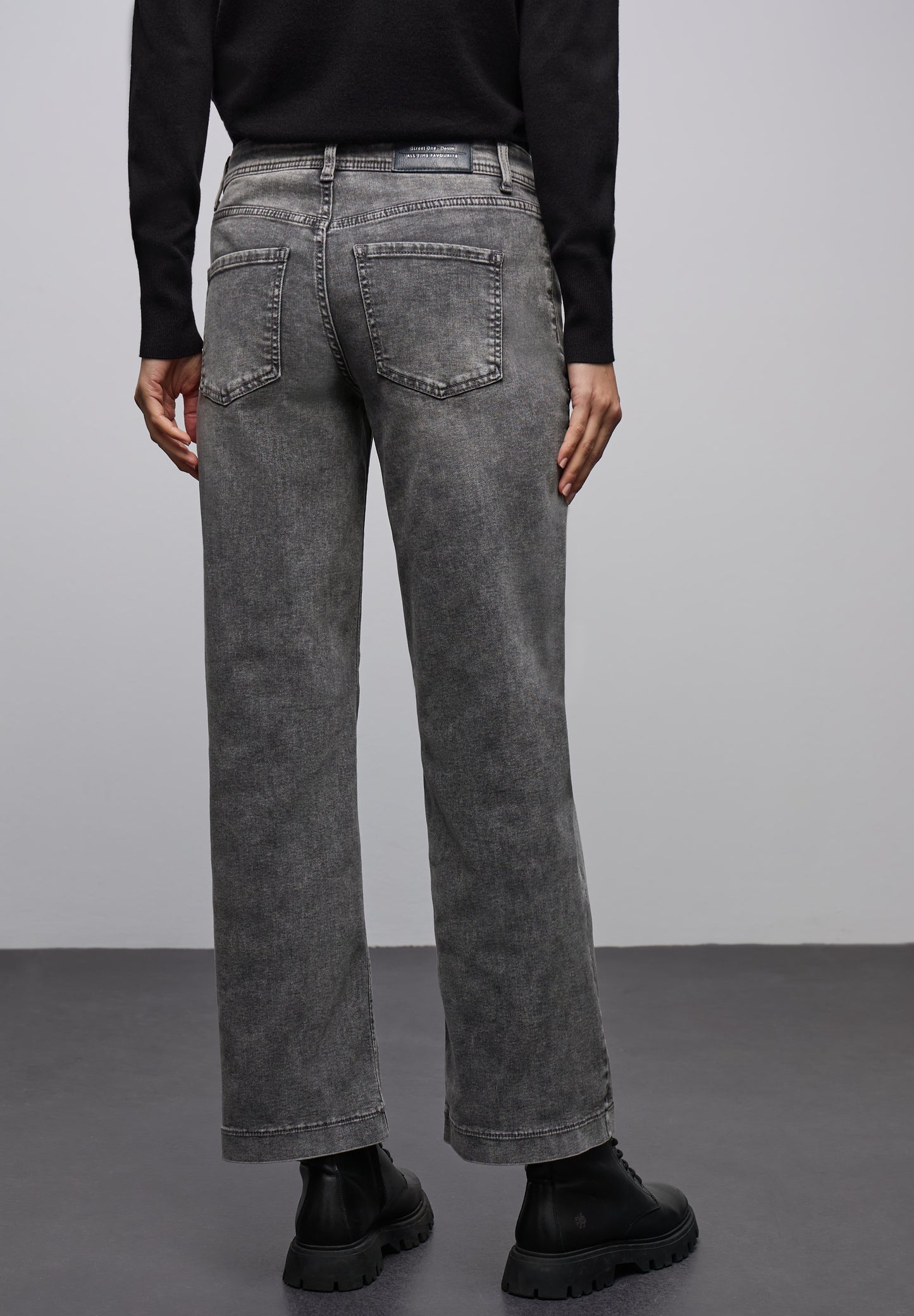 Street One Wide Leg Jeans - Farbe: mid grey washed