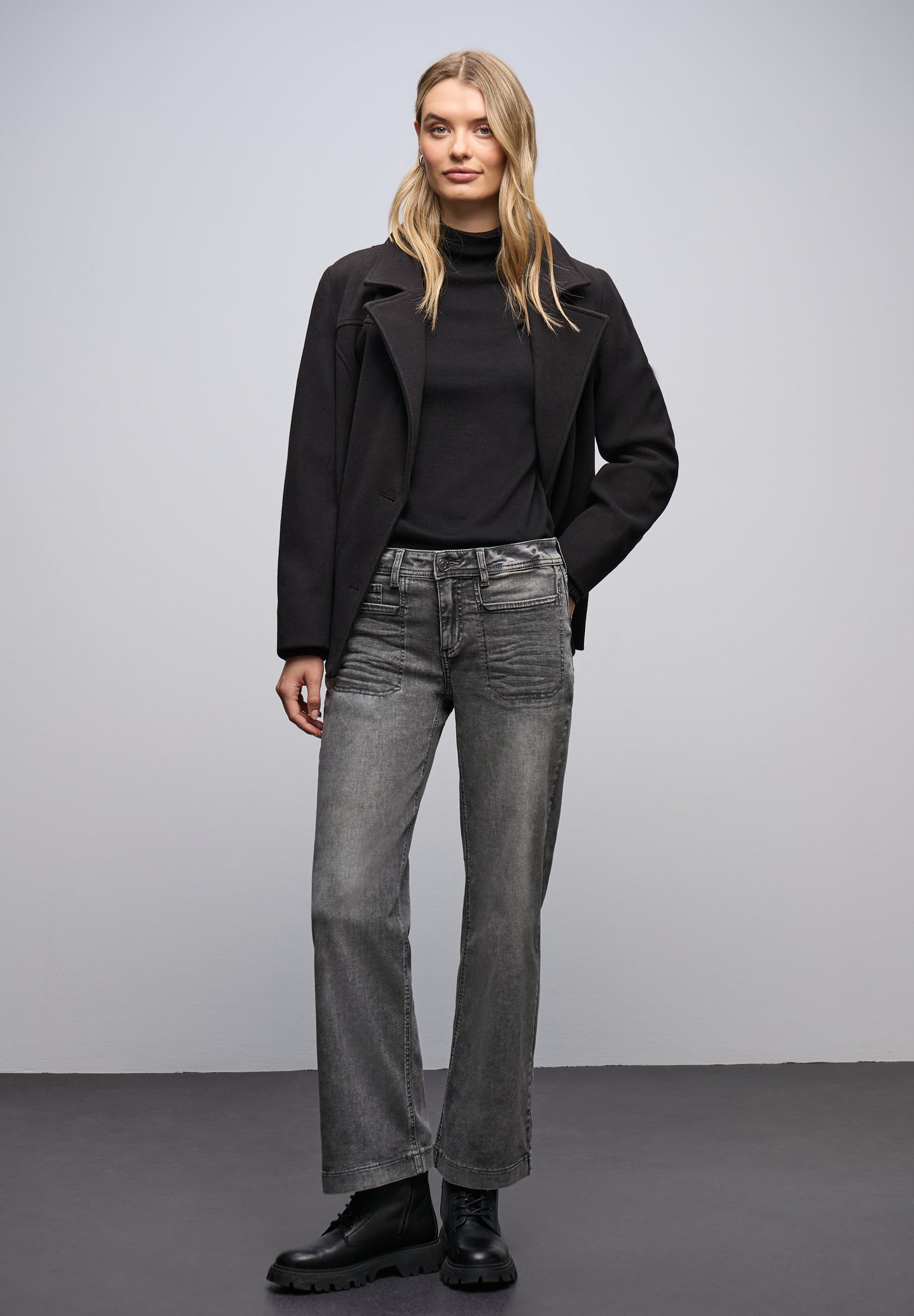 Street One Wide Leg Jeans - Farbe: mid grey washed