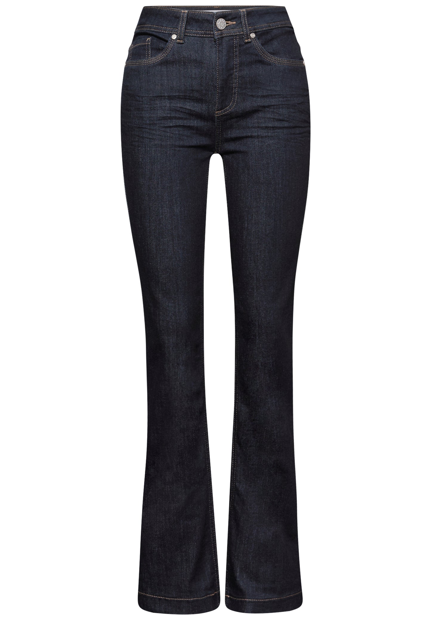 Street One Rinsed Bootcut Jeans - Farbe: rinsed dark blue