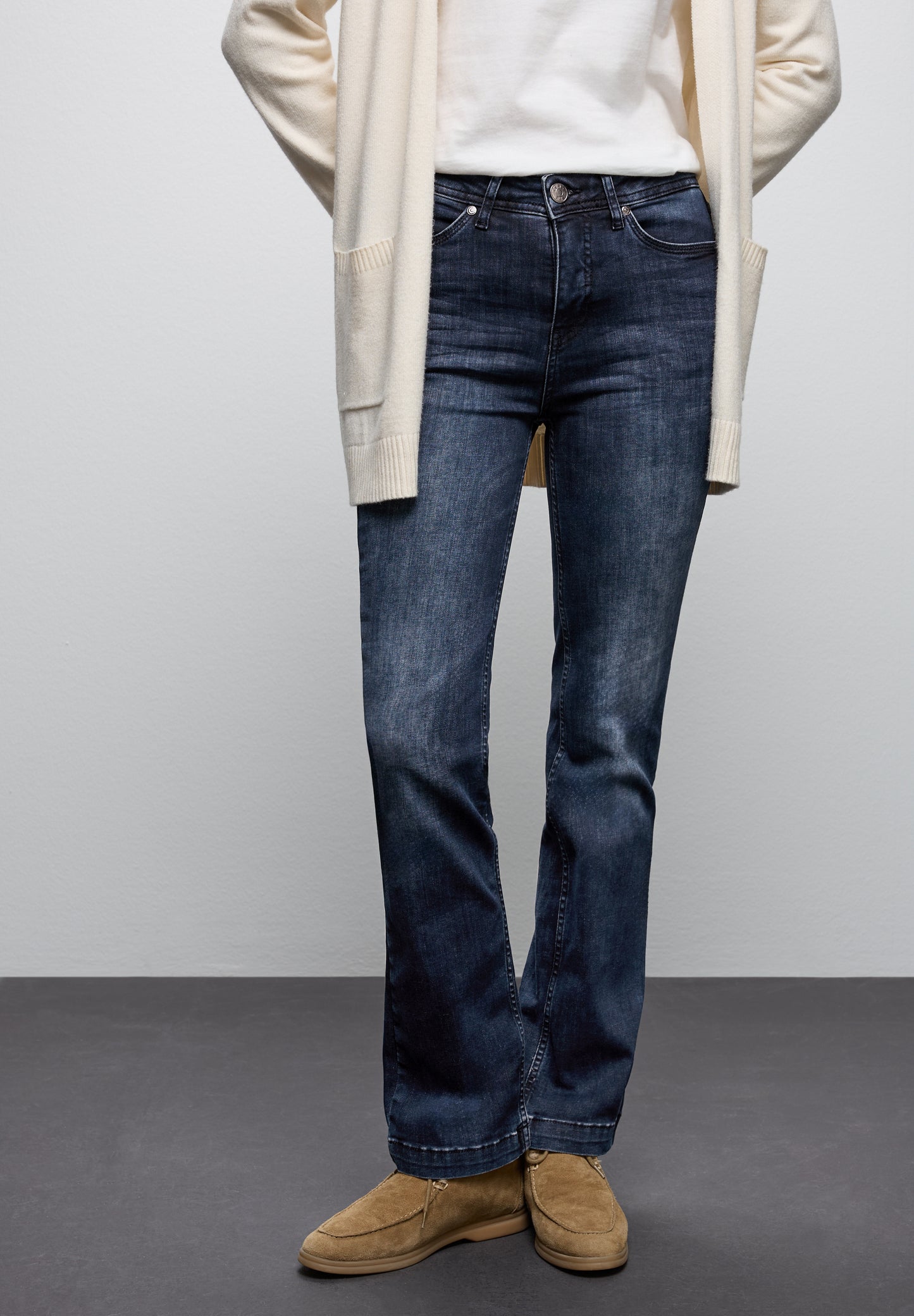 Street One Bootcut Jeans - Farbe: blue black random washed