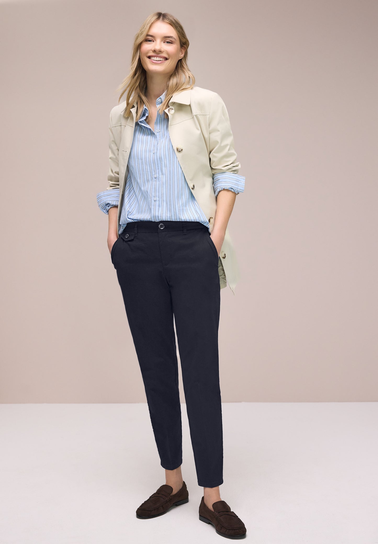 Street One - Chino im Casual Fit in Farbe: deep blue