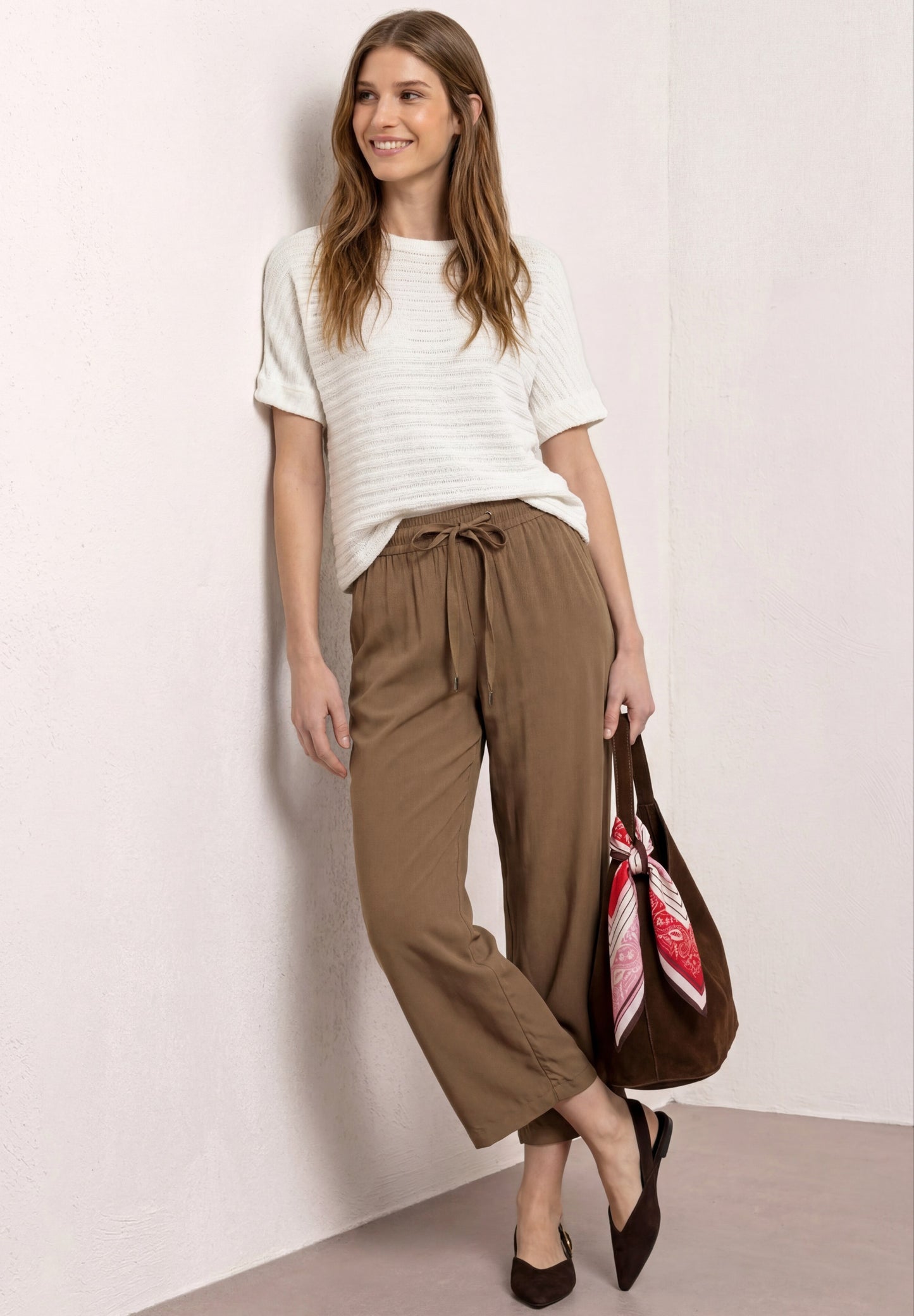 Street One - High Waist Wide Leg Hose im Loose Fit - Farbe: cold brew brown