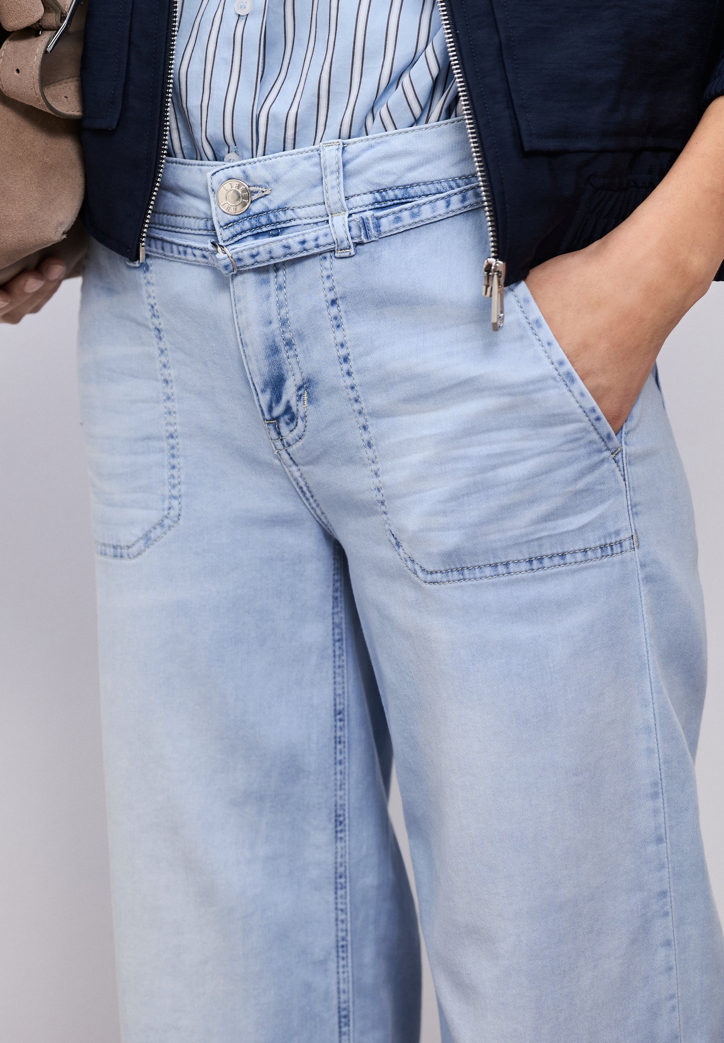 Street One Wide Leg Jeans im Bleached-Look