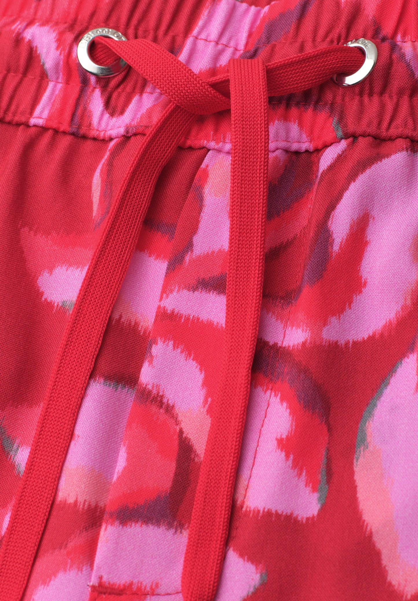 Street One - Wide Leg Hose im Loose Fit mit Print - Farbe: salsa red