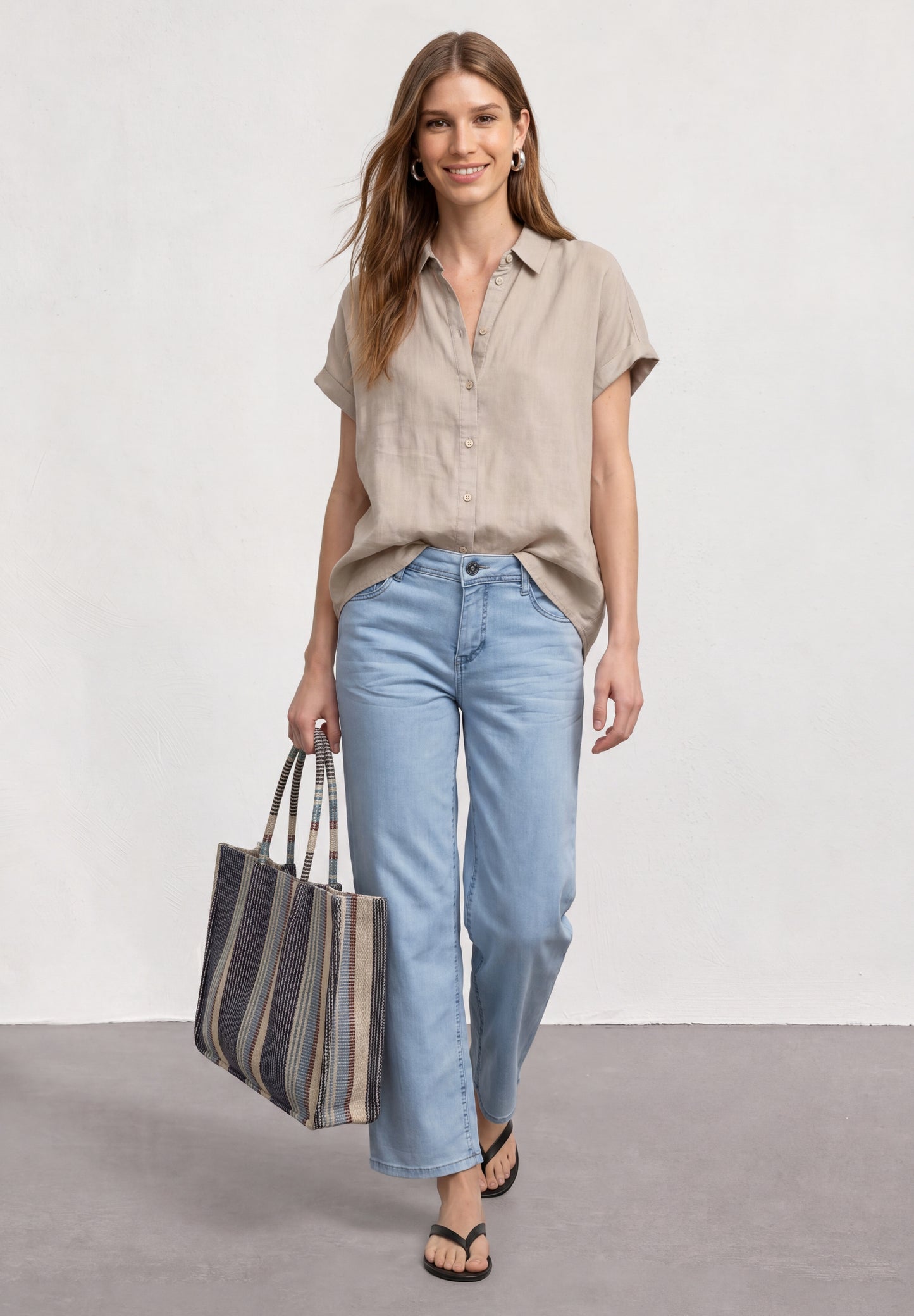 Street One - Mid Waist Wide Leg Jeans im Loose Fit - Farbe: Ultra Bleached Wash