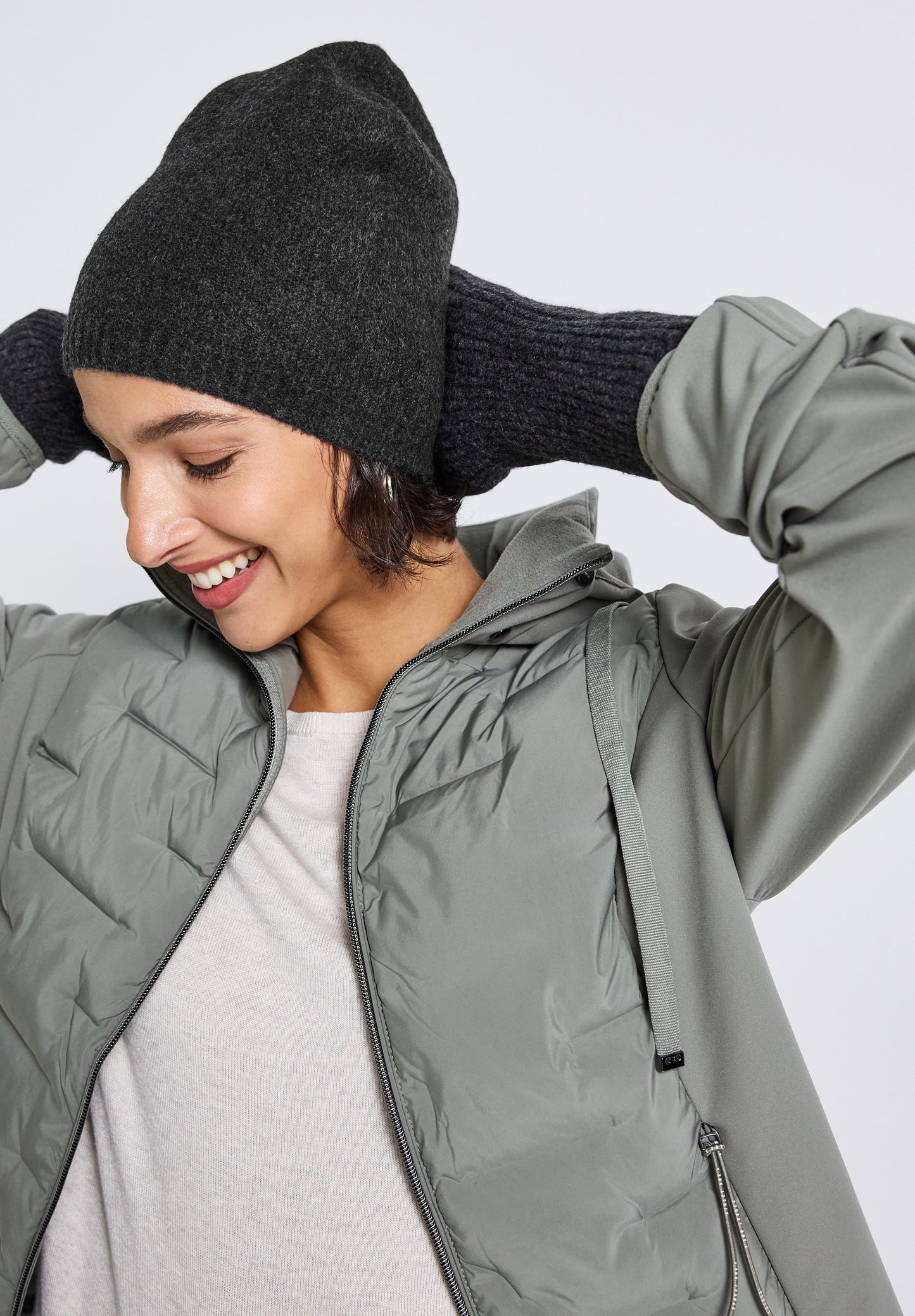 Street One Feinstrick Beanie - Farbe: anthracite melange