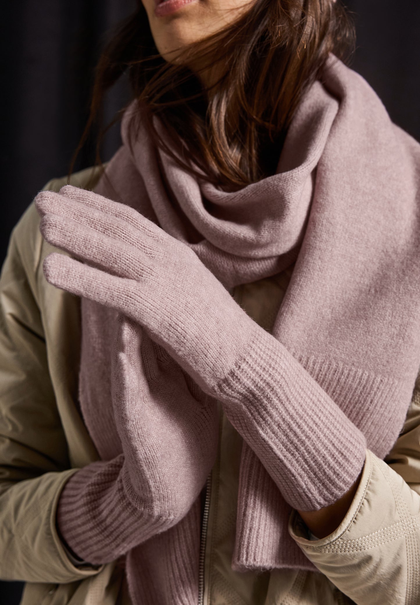 Street One Feinstrickhandschuhe - Farbe: rosewood pink melange