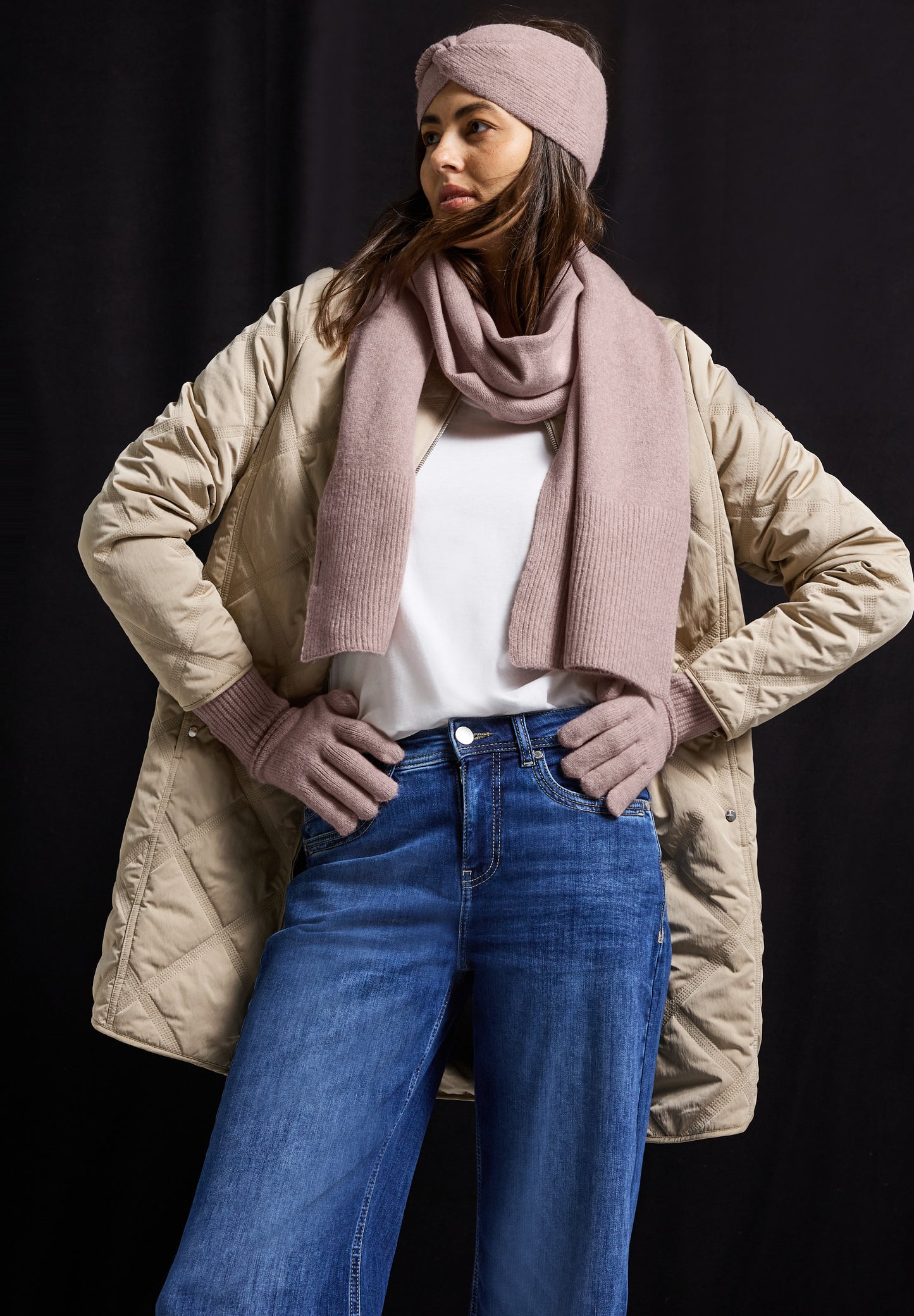Street One Feinstrickhandschuhe - Farbe: rosewood pink melange