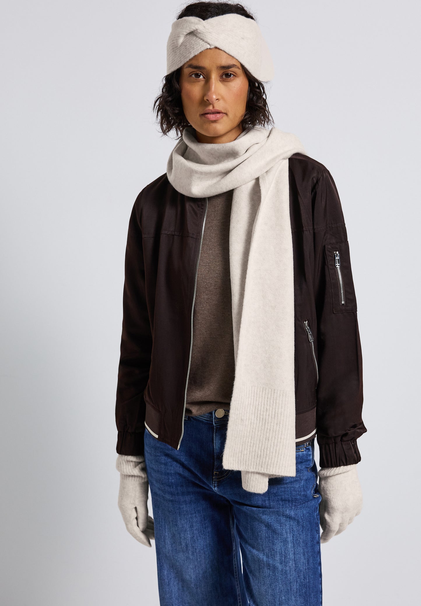 Street One Langer Schal - Farbe: oak beige melange