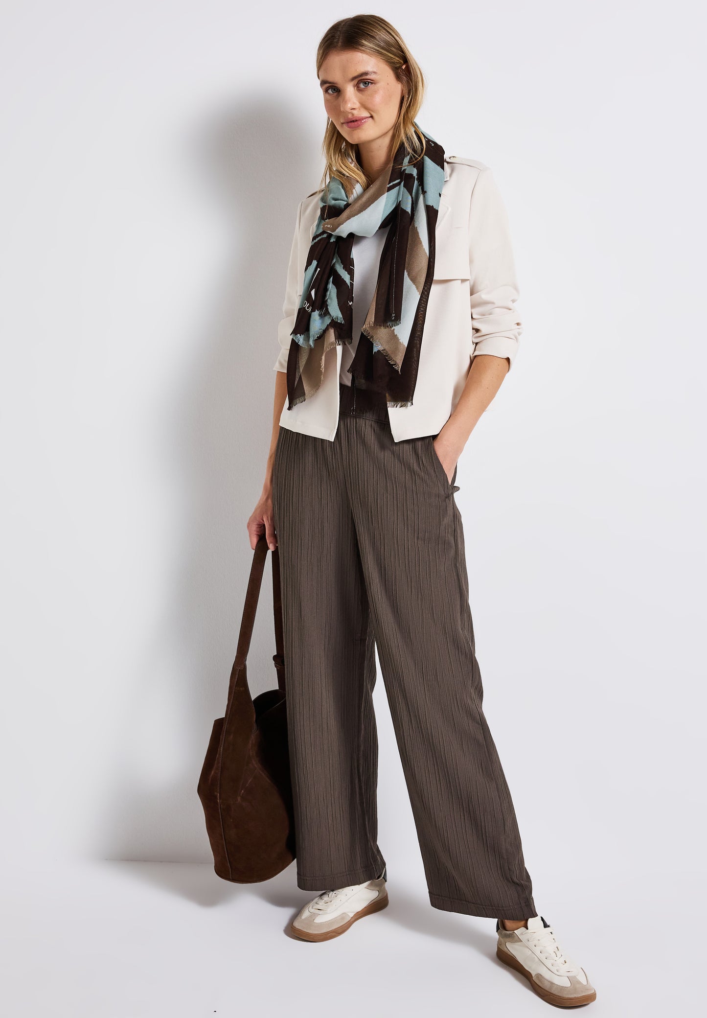 Street One Leichter Schal mit Muster - Farbe: arona blue