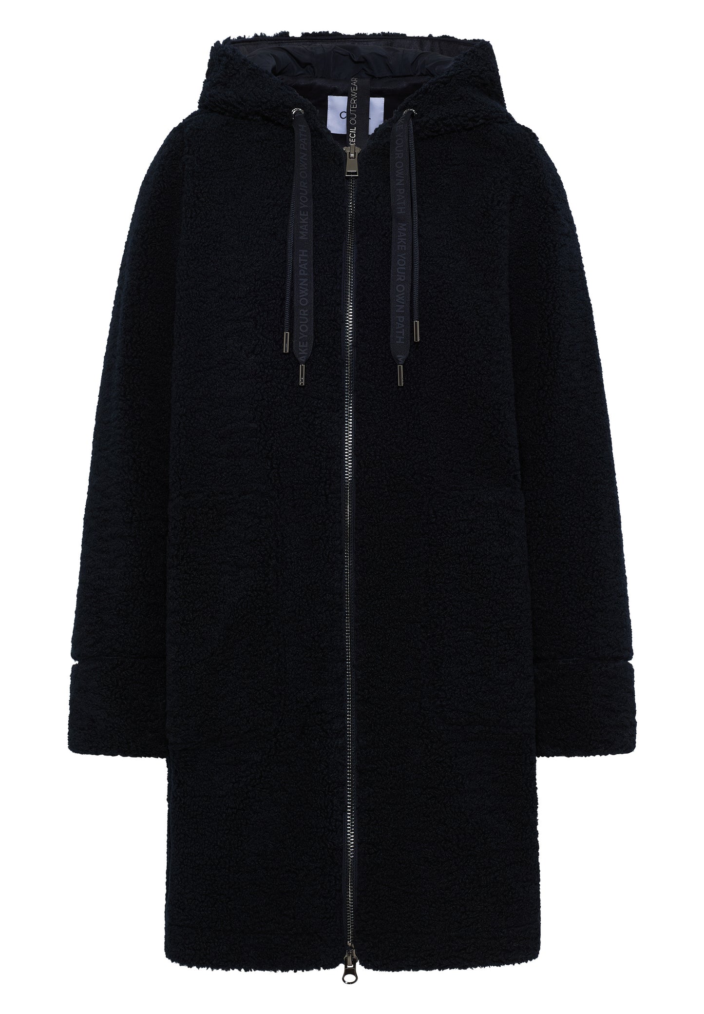 CECIL Teddy Mantel mit Kapuze - Farbe: dark navy blue