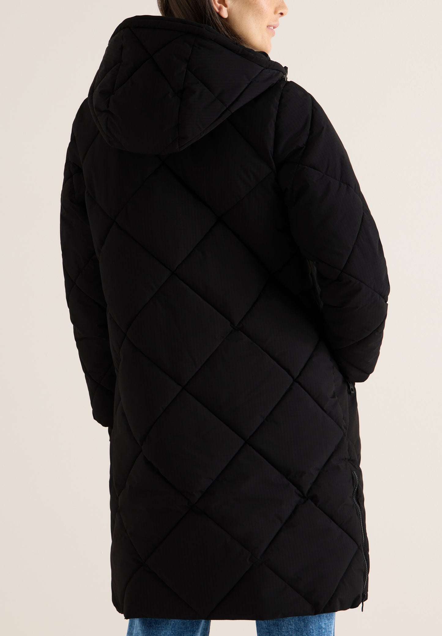 CECIL Mantel mit Rucksack Strings - Farbe: Black